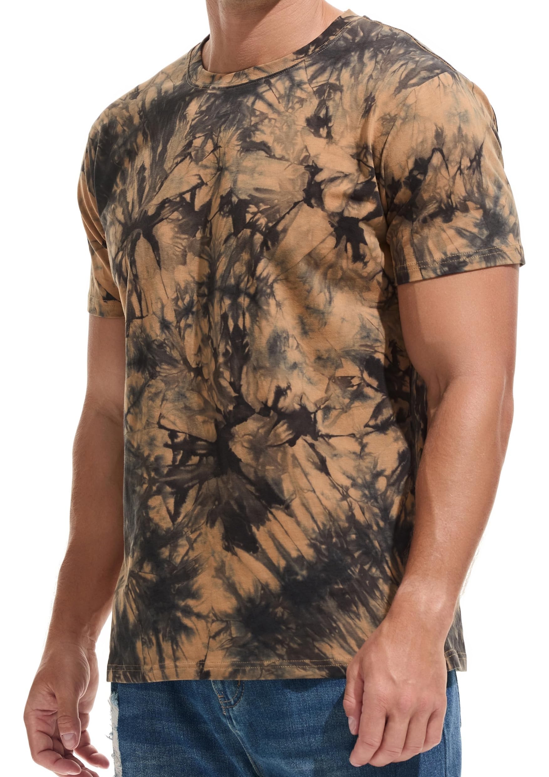 RONOMO Herren T-Shirt 95% Baumwolle 5% Spandex, Mikroelastik, Hautfreundlich