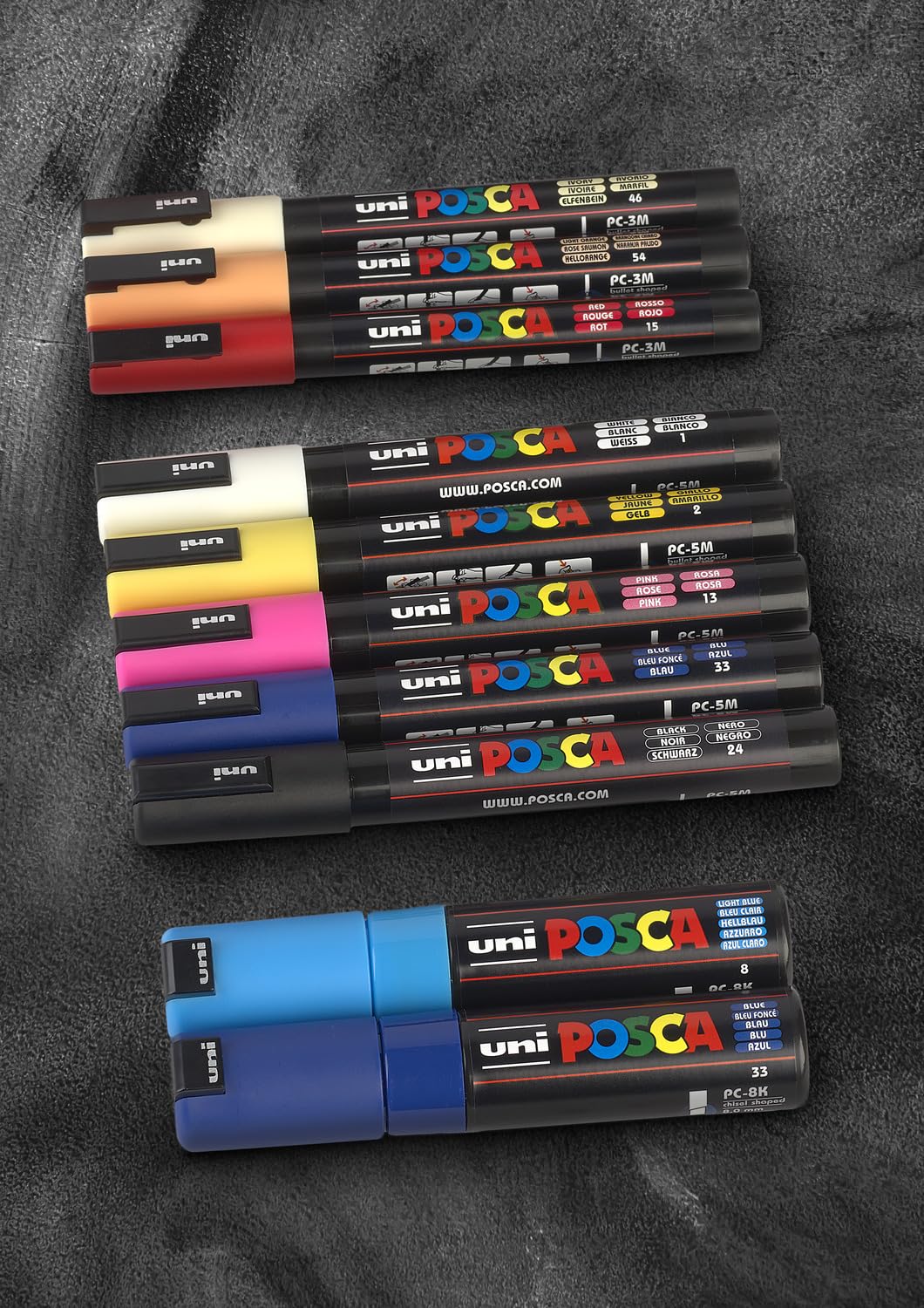 POSCA - Acrylmarker Set 10 Stifte mit Mäppchen | Acrylmarker mit PC-3M, PC-5M & PC-8K Spitzen für nahezu alle Oberflächen