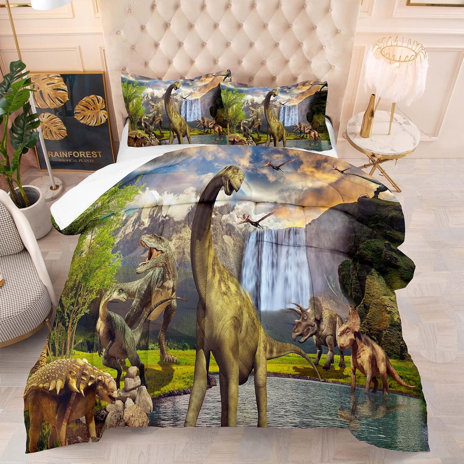 Tailor Shop Kids Dinosaur Comforter Sets Twin Size,Dinosaur