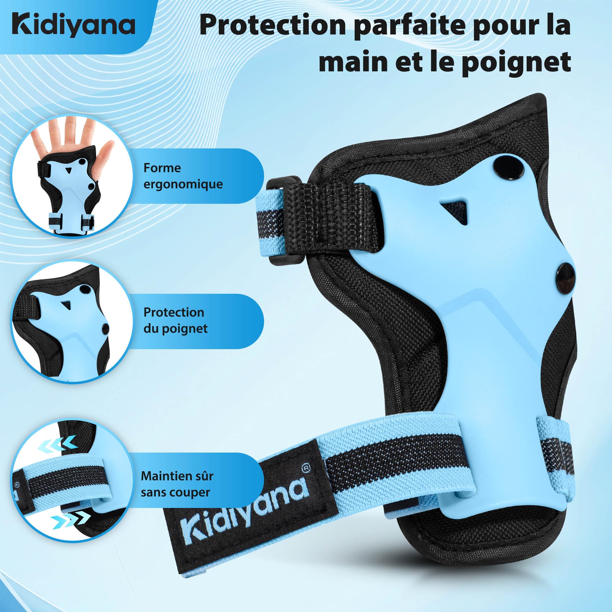 Kit de protection pour enfants - Ensemble de protections pour enfants, genouillères, coudières et protège-poignets - Équipement de protection pour scooter, roller, skateboard et vélo