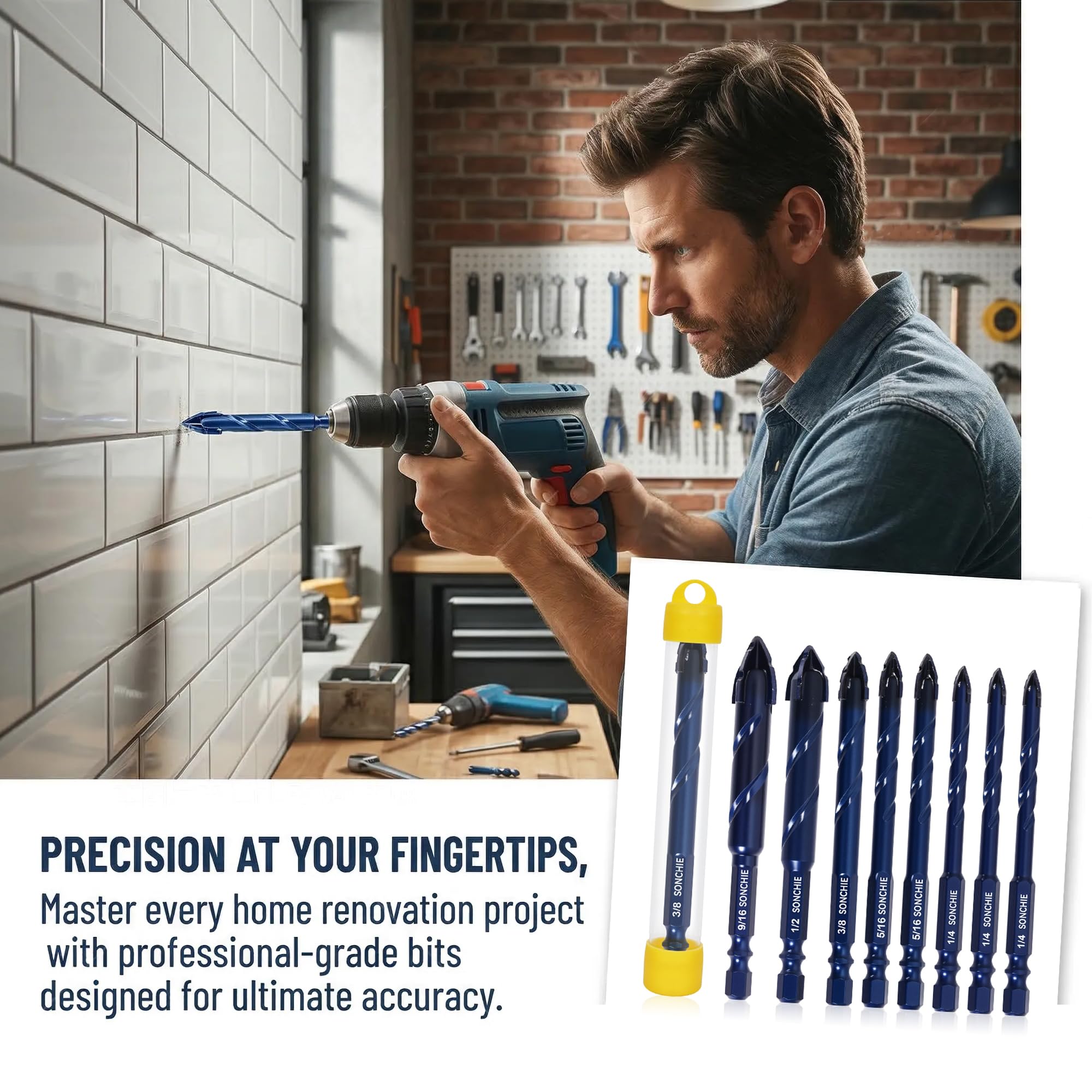 Serrated Masonry Drill Bit Set 1/4 to 9/16 Inch 8-Piece — Amazon image 6