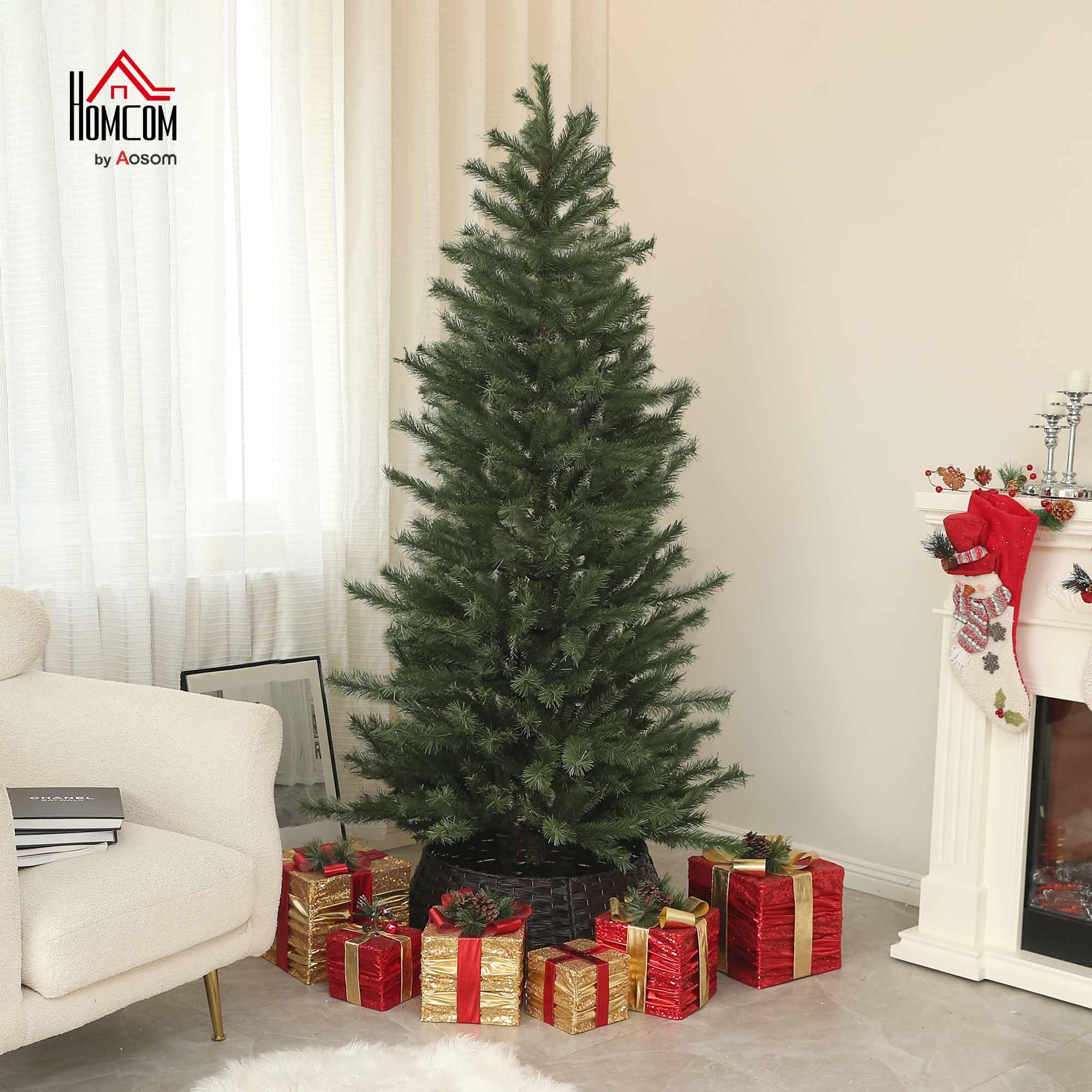 HOMCOM Árbol de Navidad 210 cm Árbol de Navidad Artificial con 793 Ramas y Soporte de Acero Árbol Navideño para Salón Interior Verde