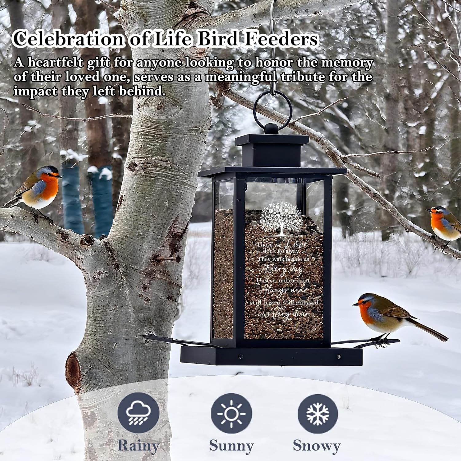 Sympathy Memorial Bird Feeders for Outdoors, Condolences Gifts for Loss of Loved One, Remembrance Condolences Bereavement Funeral Gift Idea, Grief Home Decor Keepsake Outside Garden - Image 4