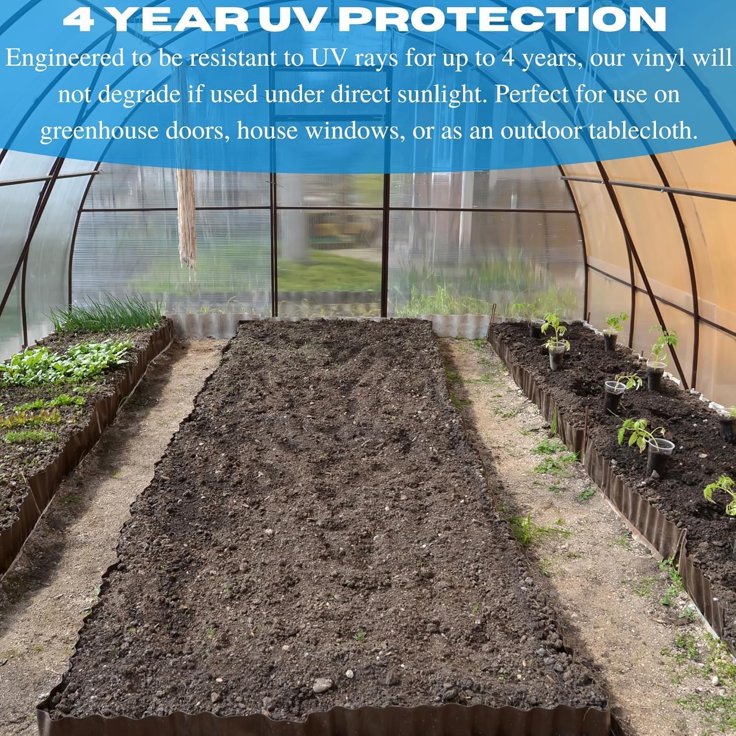 VBS - 12 Mil Clear Vinyl Sheeting - Vinyl Plastic Sheeting, Clear Vinyl Roll, Clear Vinyl, Clear Vinyl Sheet for Storm Windows, Covering, Protection, Tablecloth Protector (4' x 20')