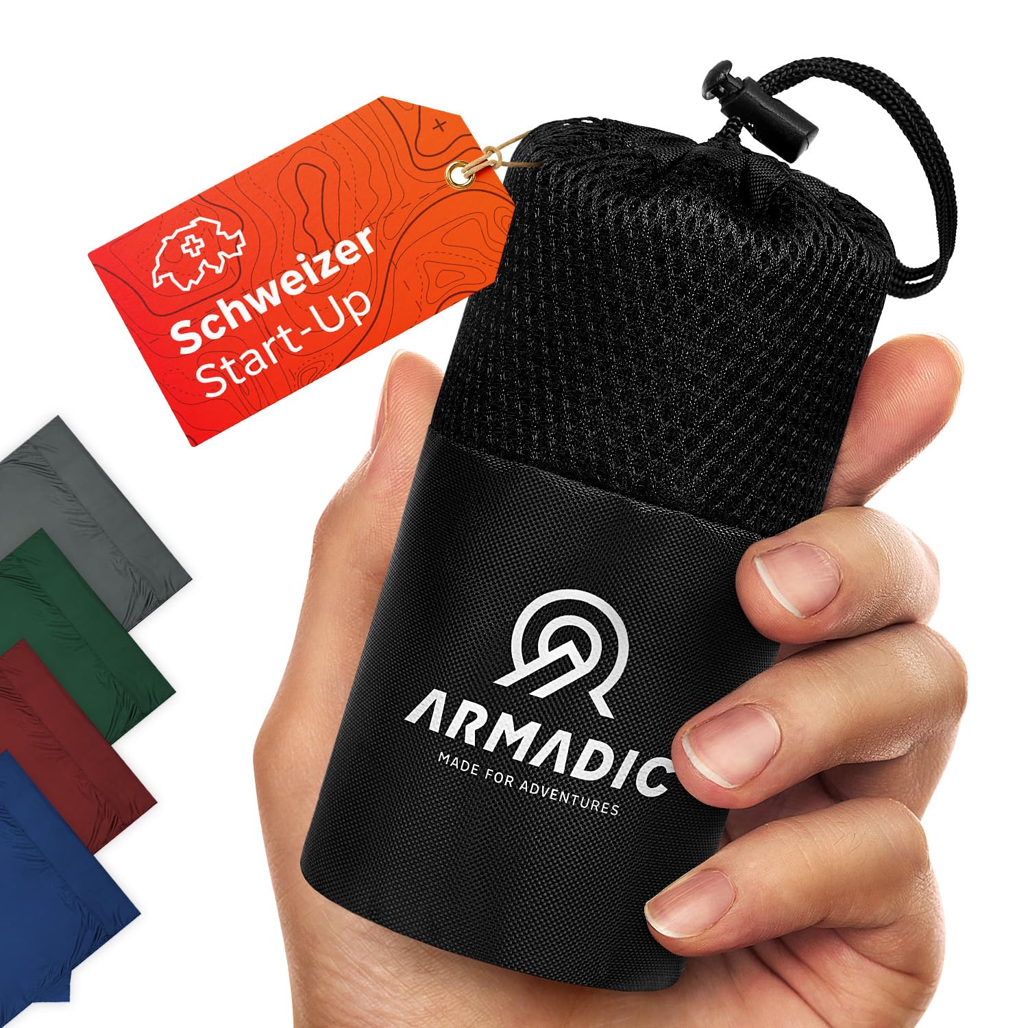 Armadic Hüttenschlafsack aus Mikrofaser oder Bio-Baumwolle (nur 230g / 380g) - Ultra leicht, klein und dünn. Reiseschlafsack, Schlafsack Inlett, Inlay I Ideal für Backpacking, Hostels und Berghütten