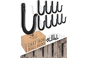 Railroad Spike Cast Iron Hooks: Rustic Farmhouse Decor for Hanging Essentials