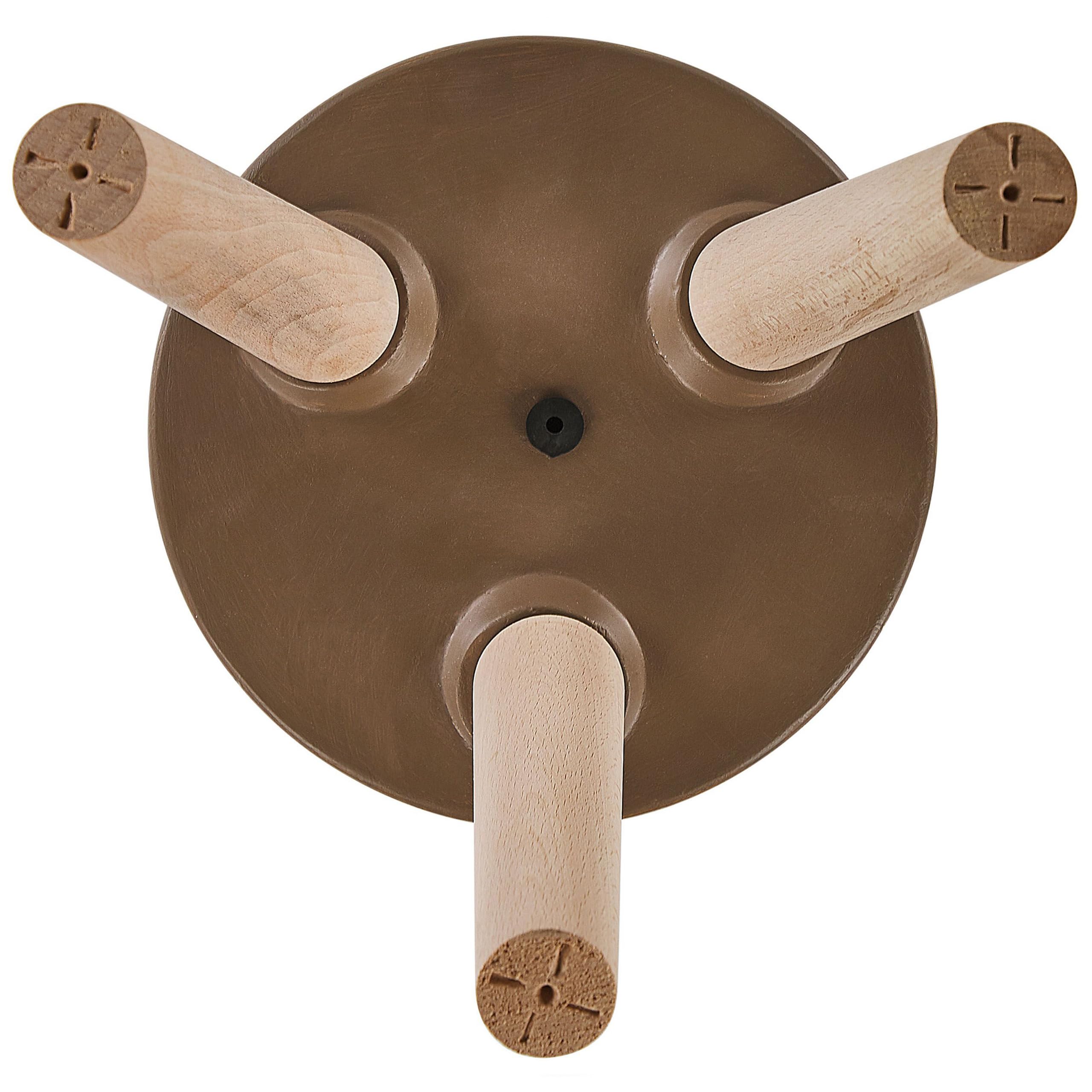 Runder Blumenbehälter in Hellbraun 3 Holzbeinen Elefantenmotiv ⌀ 25 cm Achilio