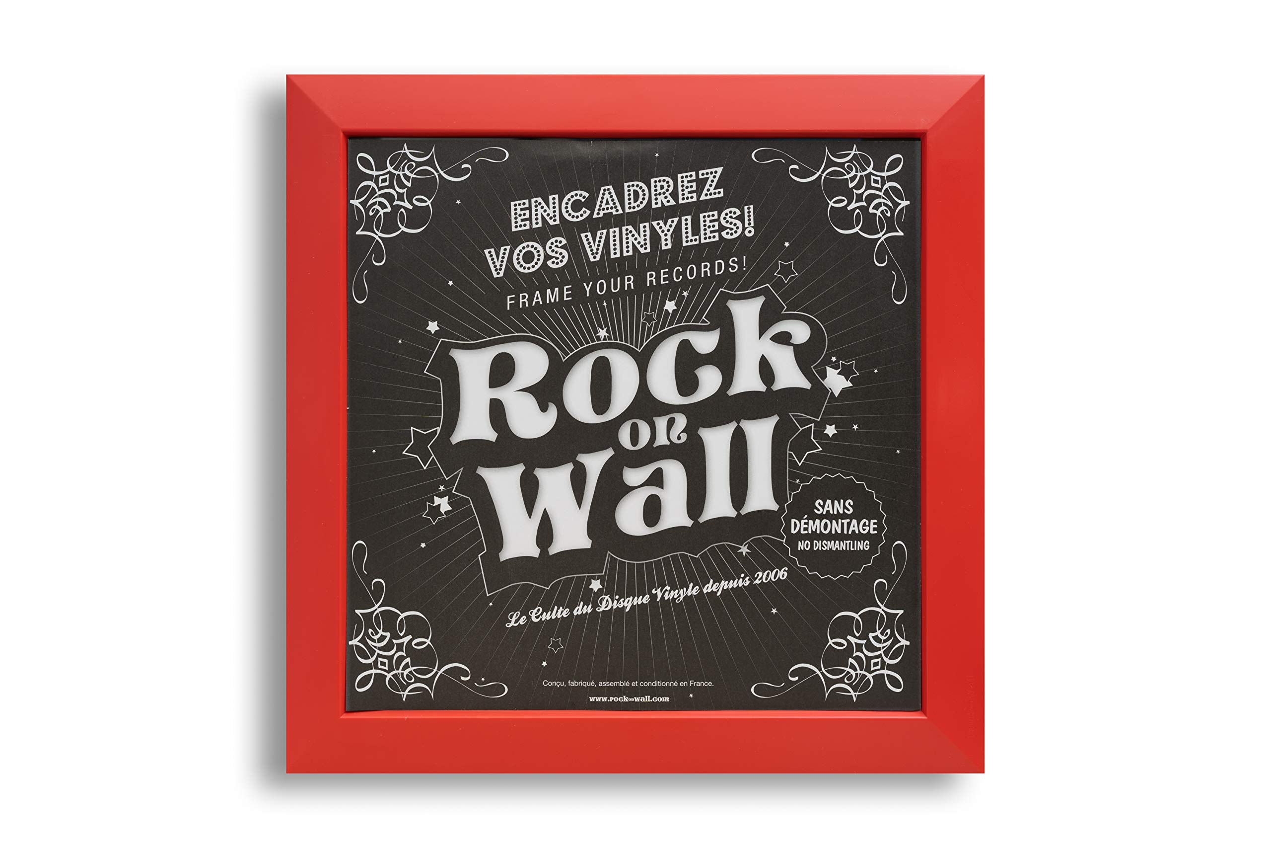 Cadre pour disque vinyle rouge finition premium satinée