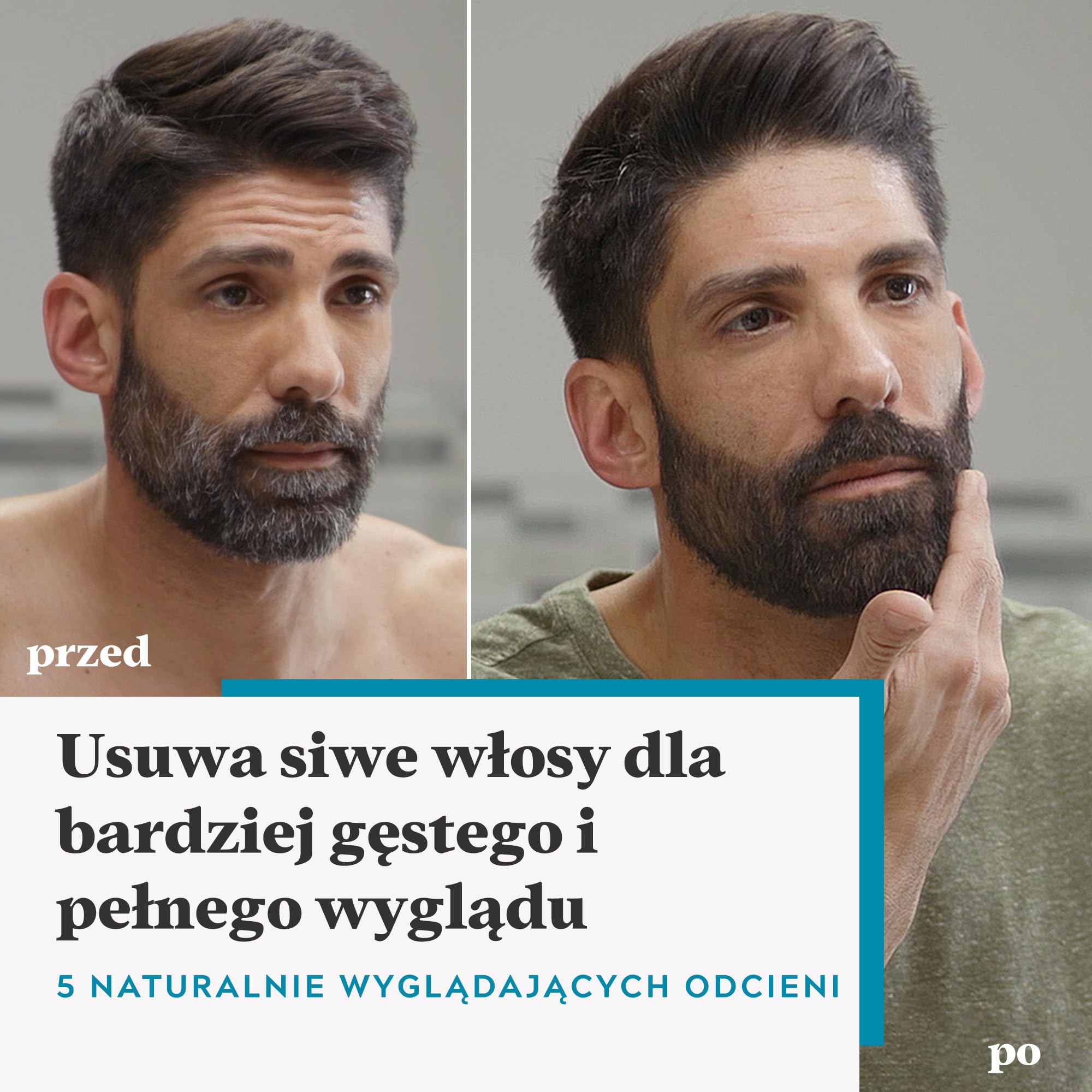Just For Men Farba do Brody i Wąsów w Kolorze Czarnym, Eliminuje Siwe Włosy i Zapewnia Grubszy i Pełniejszy Wygląd, M55