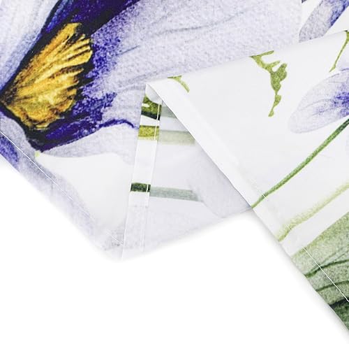 Miniatura 7 de Cortina de ducha con diseño de flores silvestres rústicas y flores azules y amarillas sobre blanco, juego de cortinas de ducha para baño, granja,