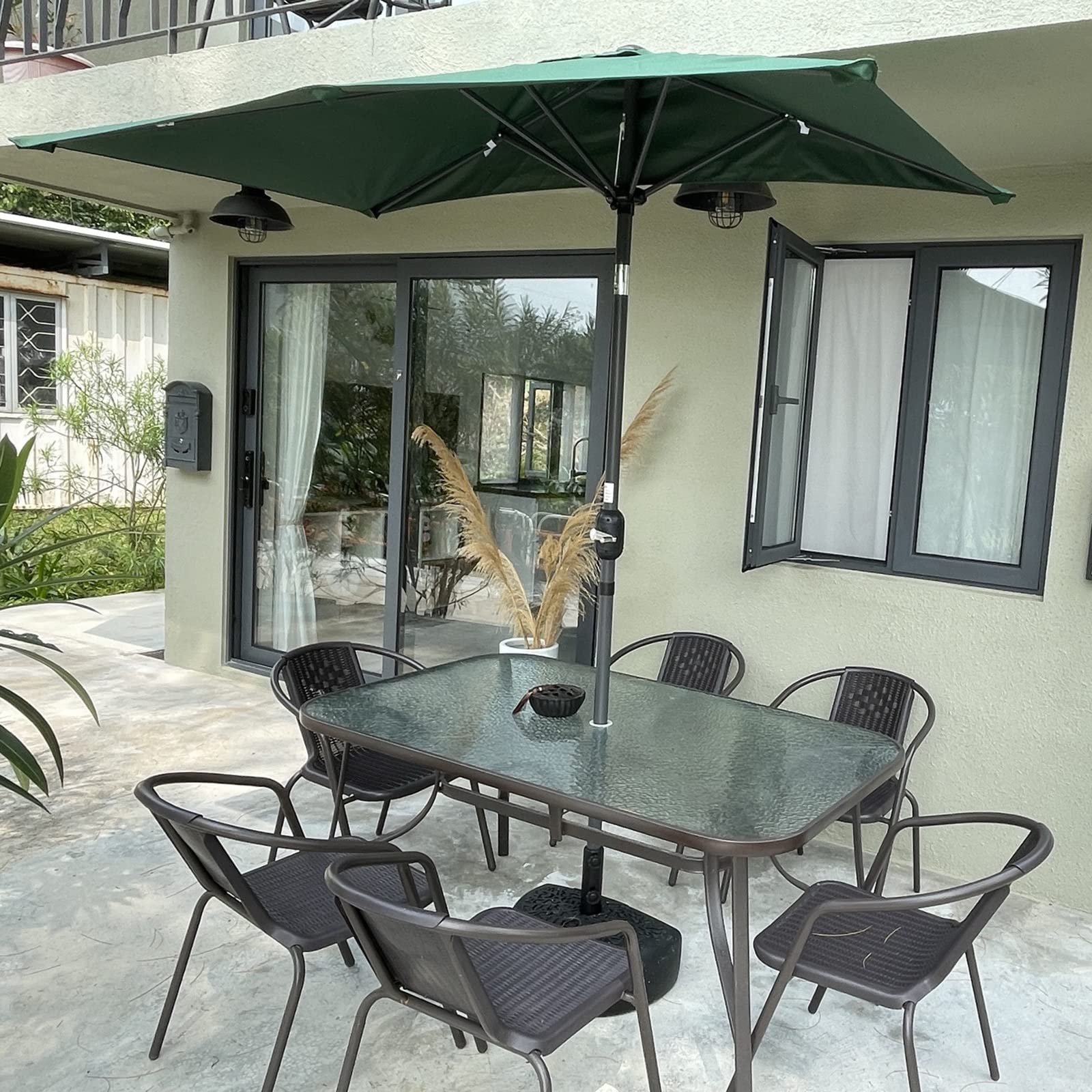 Ombrellone Rettangolare COBANA 2,1x1,2 M Per Patio E Giardino - Tessuto UV, Telaio In Acciaio, Apertura A Manovella, Antiruggine