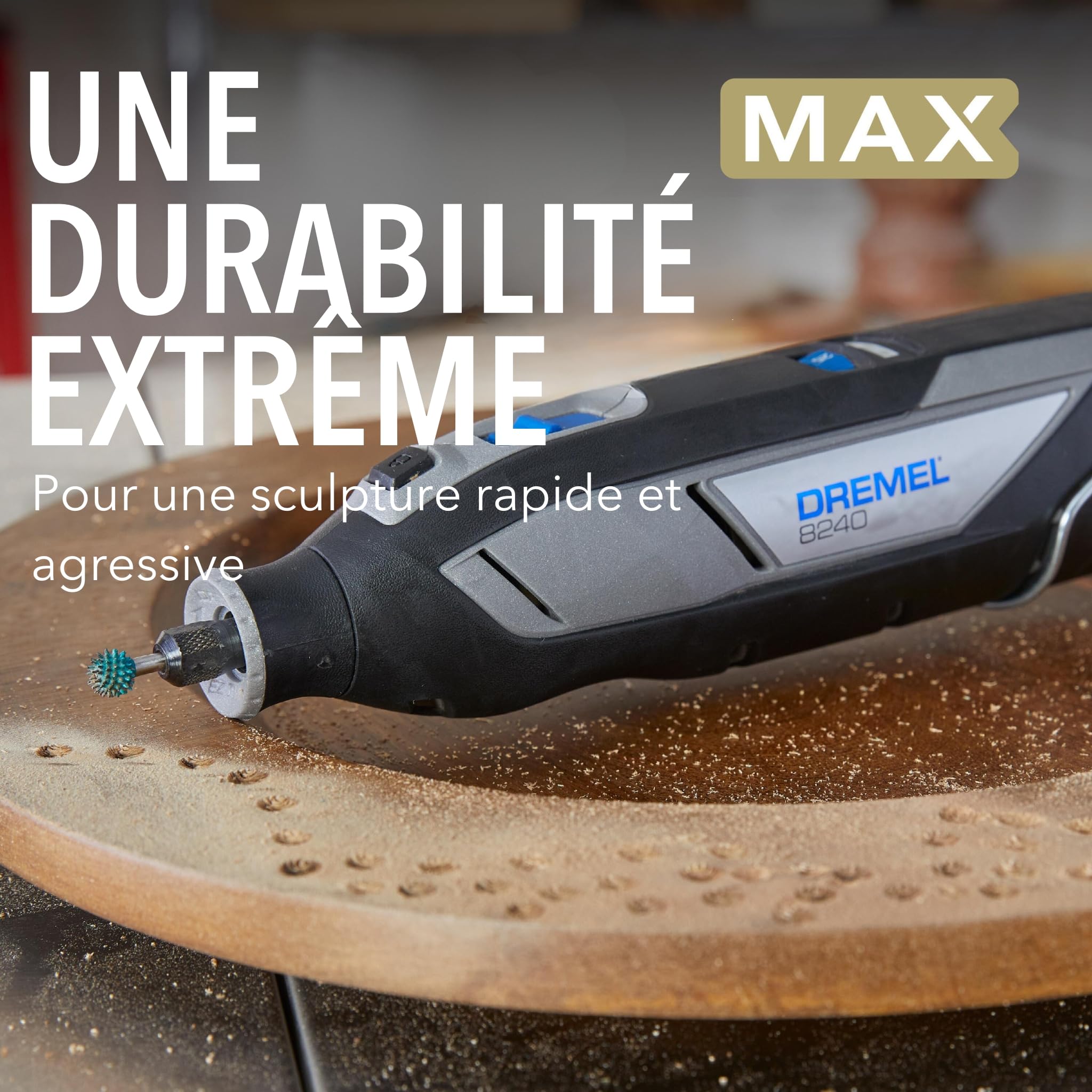 Dremel MAX High Performance Power Carving Bit (9951) Embout en acier inoxydable 9 mm de diamètre "boule" pour sculpter des surfaces concaves dans le bois, le plastique, la mousse EVA et le caoutchouc