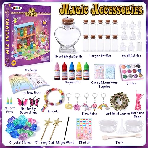 Miniatura 2 de Golray Kit de manualidades de pociones mágicas de hadas para niños y niñas, 21 botellas de poción, pociones de brujas de hadas, kit de mezclas de