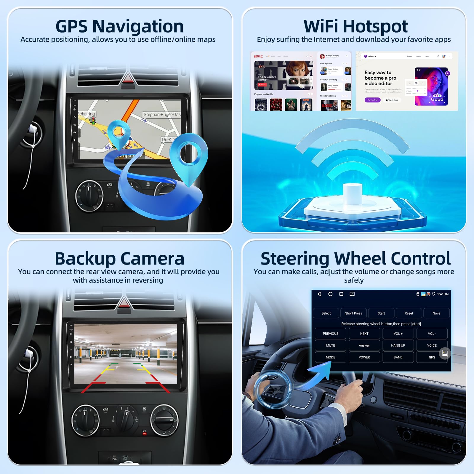4G+64G Android Autoradio für Mercedes Benz Sprinter W906 W169 W245 W639 Vito Viano 2006-2011 mit Wireless Carplay & Android Auto, 9-Zoll Touchscreen mit GPS, WiFi, 32EQ, Bluetooth 5.0, FM/RDS Radio