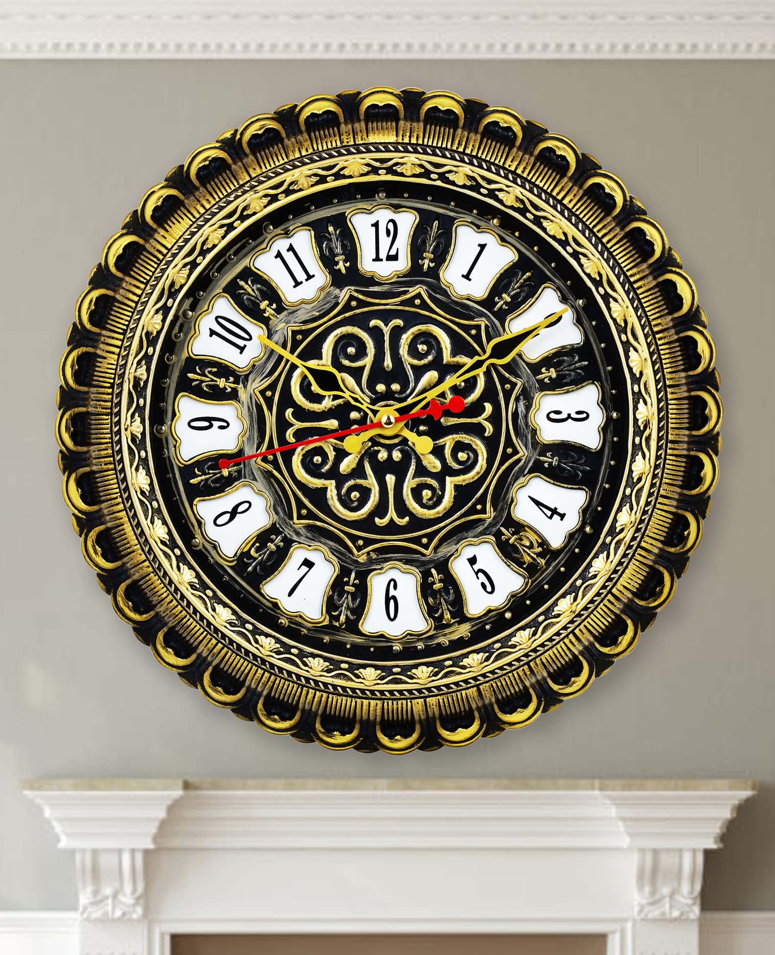 Harbour Analog Latest Stylish New Models Wall Clock with Designer Vintage Look for Home Living Room Hall Bedroom (Size Height 30.5 CM X Width 30.5 CM)- Home Decor Big Size Wall Clock Mz 2457B 5