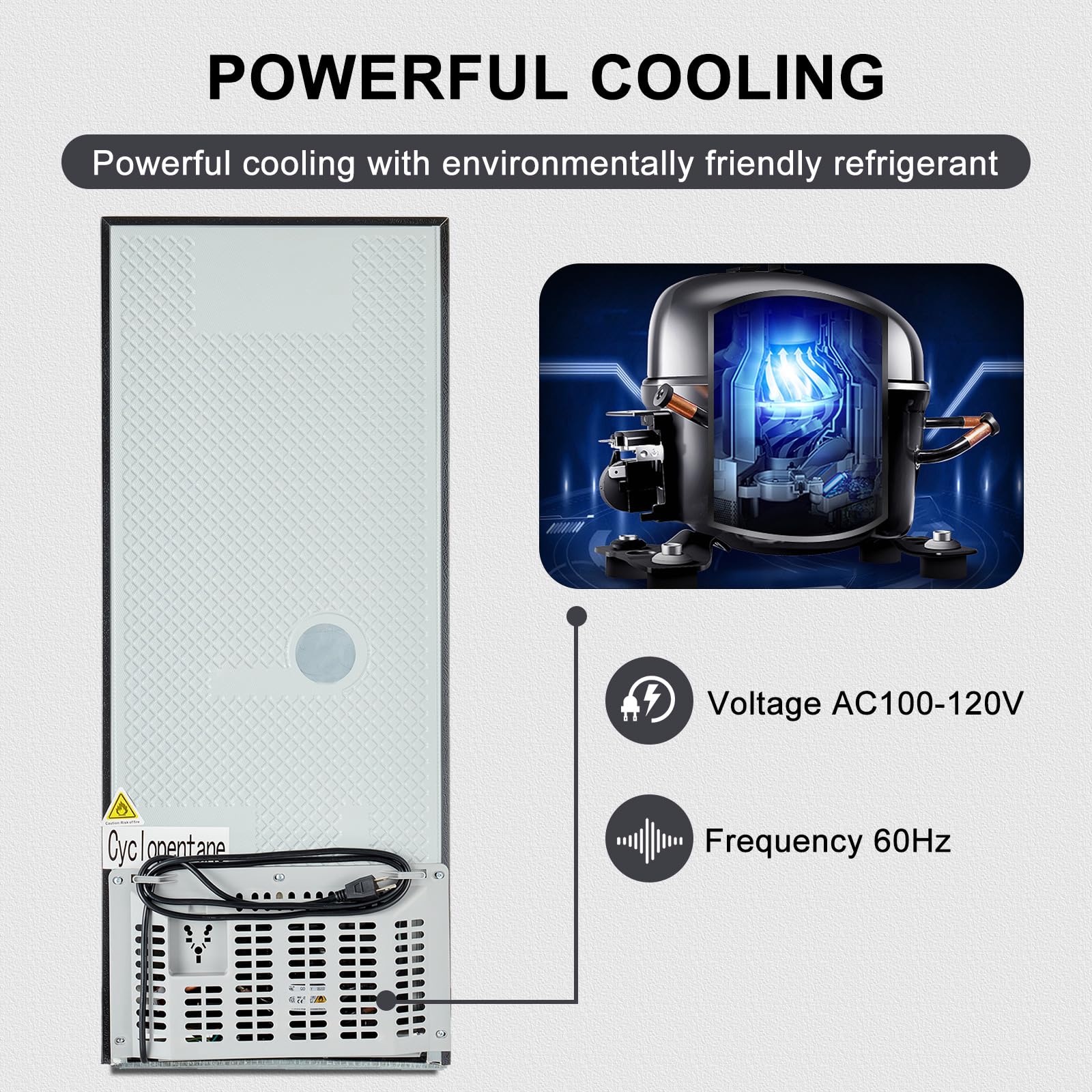 Axutl Mini Fridge With Freezer Refrigerator Bedroom Dorm Silver 4.0 Cu.Ft Compact Small For RV Apartment 2-Door Design on Fridge.com - View 5