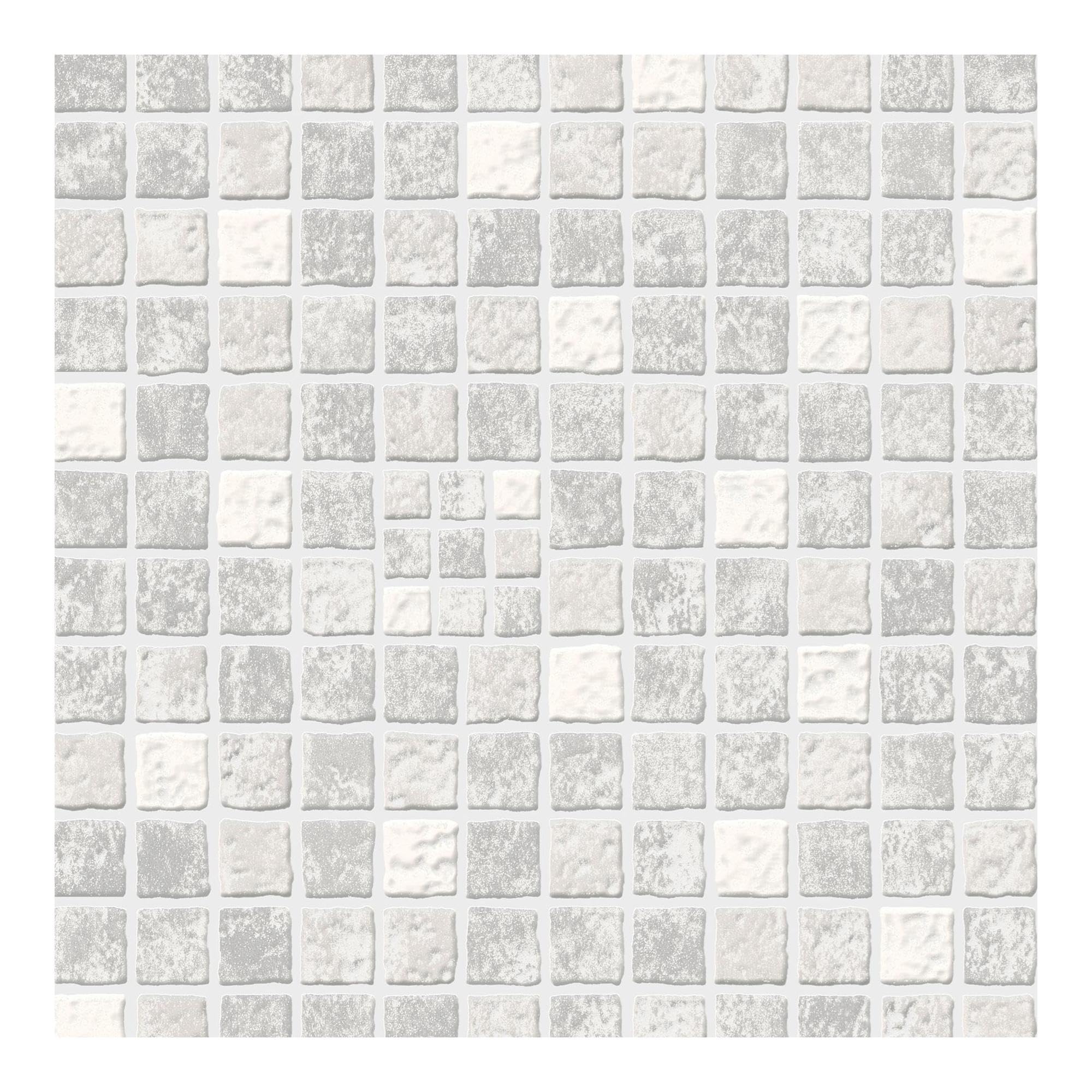 Contour Earthen Tile Effect Kitchen Bathroom Grey/White Washable Wallpaper | Paste The Paper | Grey Tiled | Eco-Friendly