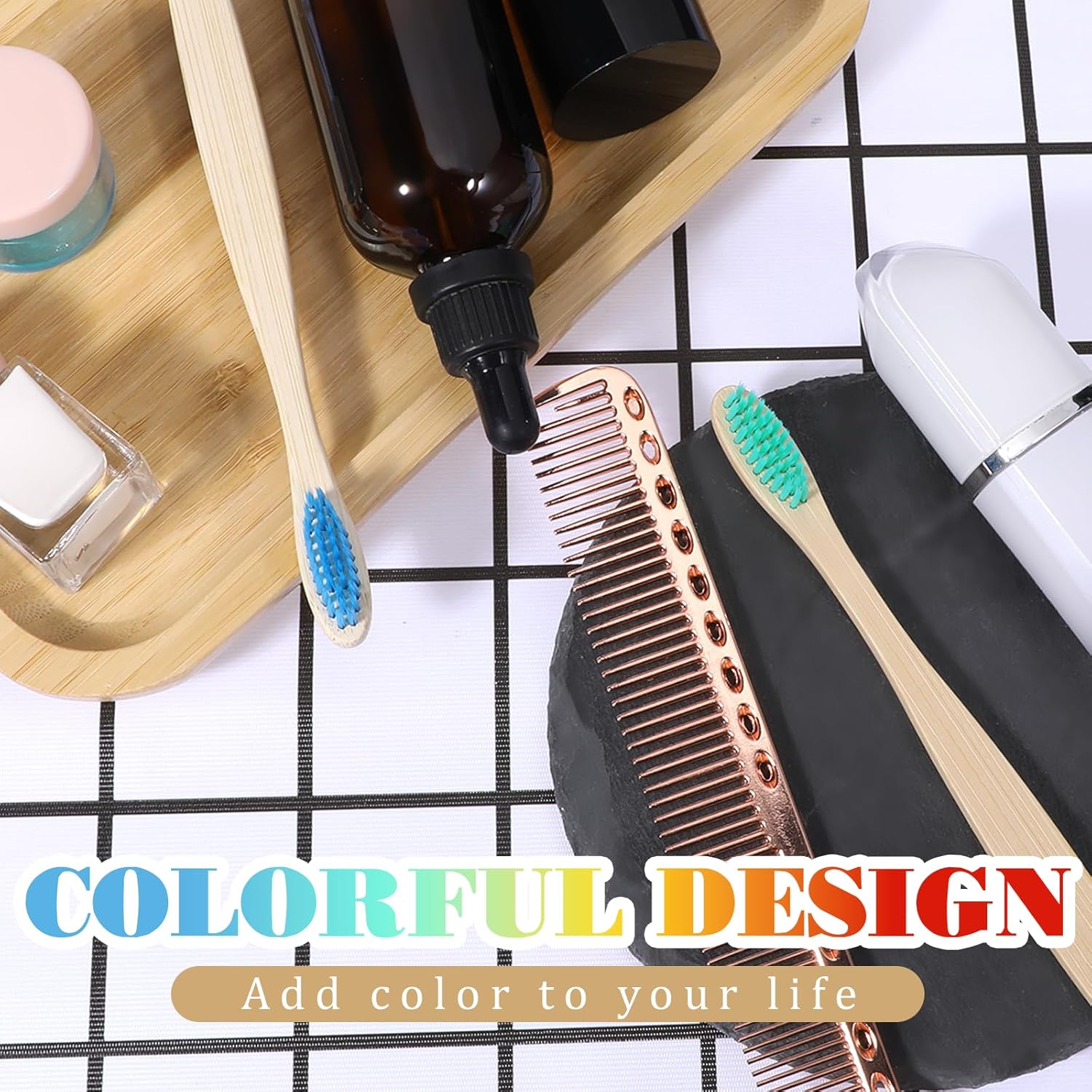 120 Escovas de Dente de Bambu, Escovas Descartáveis Preparadas, Pacote em Grande Quantidade com Cerdas Macias para Uso Familiar, Viagens, Hotéis e Presentes para sem-teto, Embaladas Individualmente, 12 Cores - Imagem 6