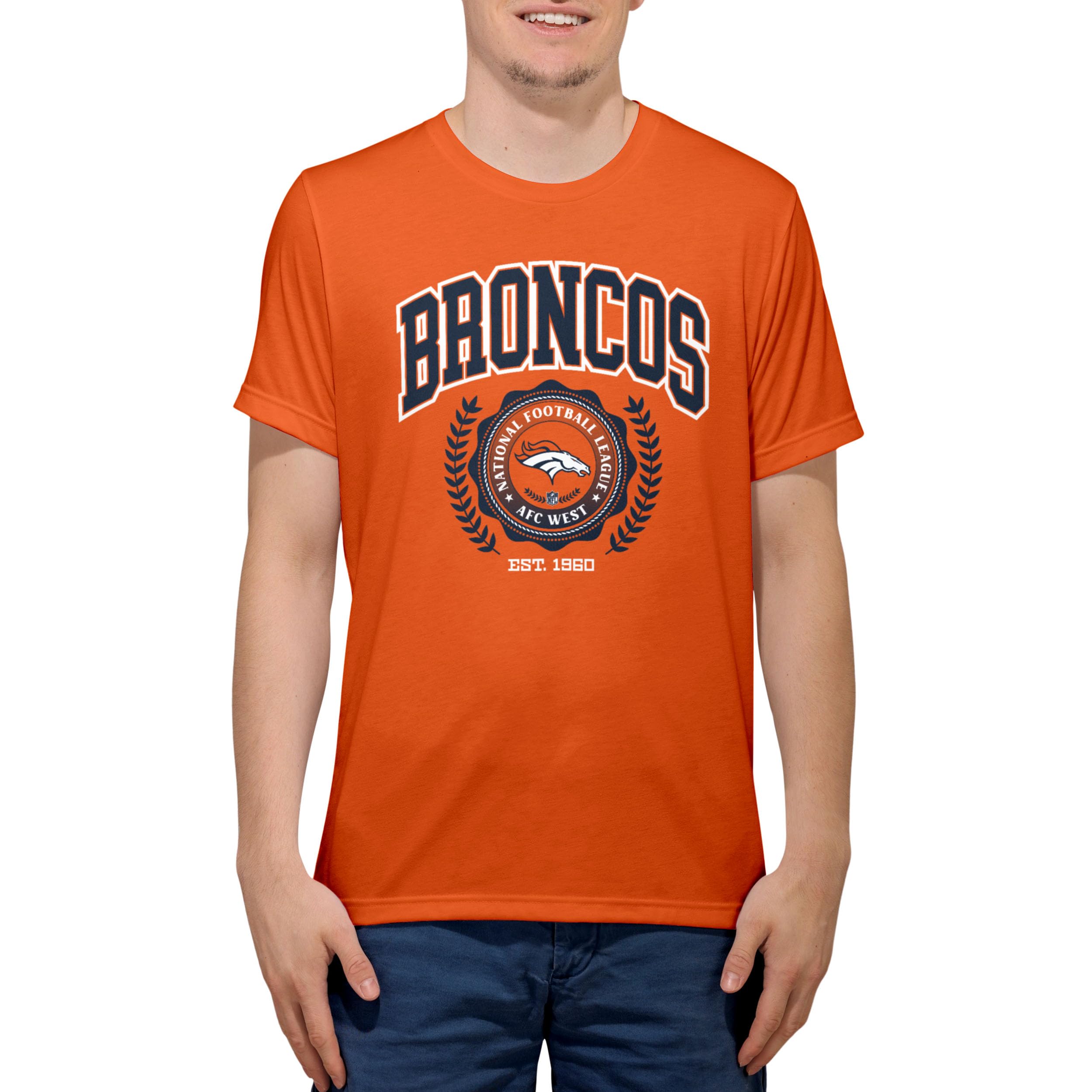 NFL Unisex-Adult Officially Licensed Team Crest Football Short Sleeve Crewneck T-Shirt