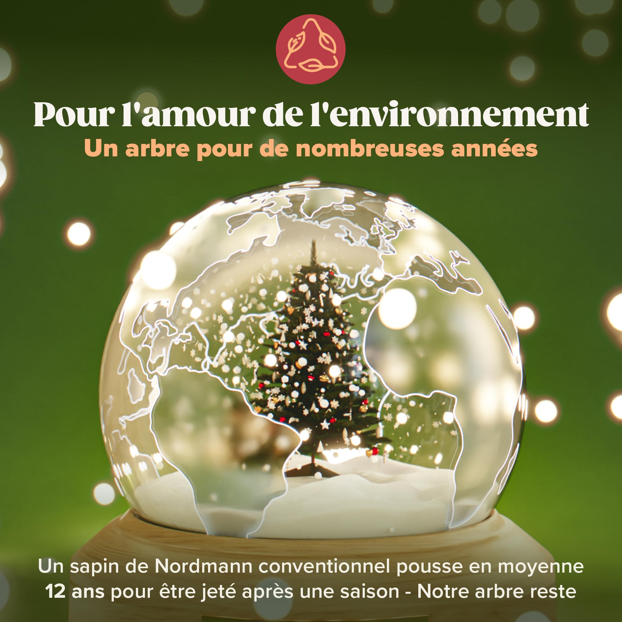 Sapin de Noël Artificiel Premium 90 cm - Gagnant du Test - Réalisme Exceptionnel, Branches épaisses, livré avec Support en Bois et Sac de Rangement – Pure Living