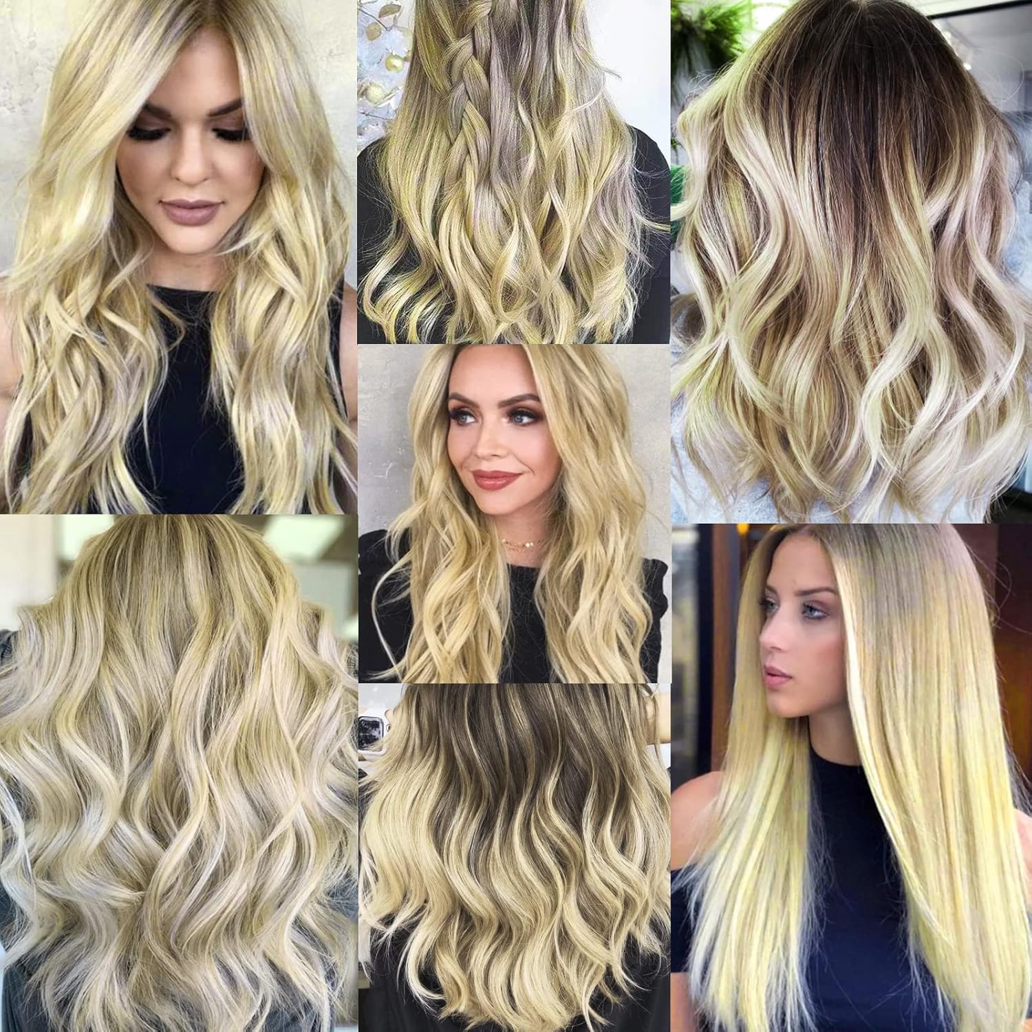 One Piece Clip In Hair Extension Highlights Streaks 25g - 40g (2, Blonde 25g) - Image 2