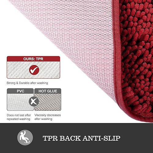 Miniatura 3 de Alfombras de baño pequeñas, alfombras de baño de felpilla gruesa, absorbentes y lavables, antideslizantes, de felpa y suaves para baño, ducha y