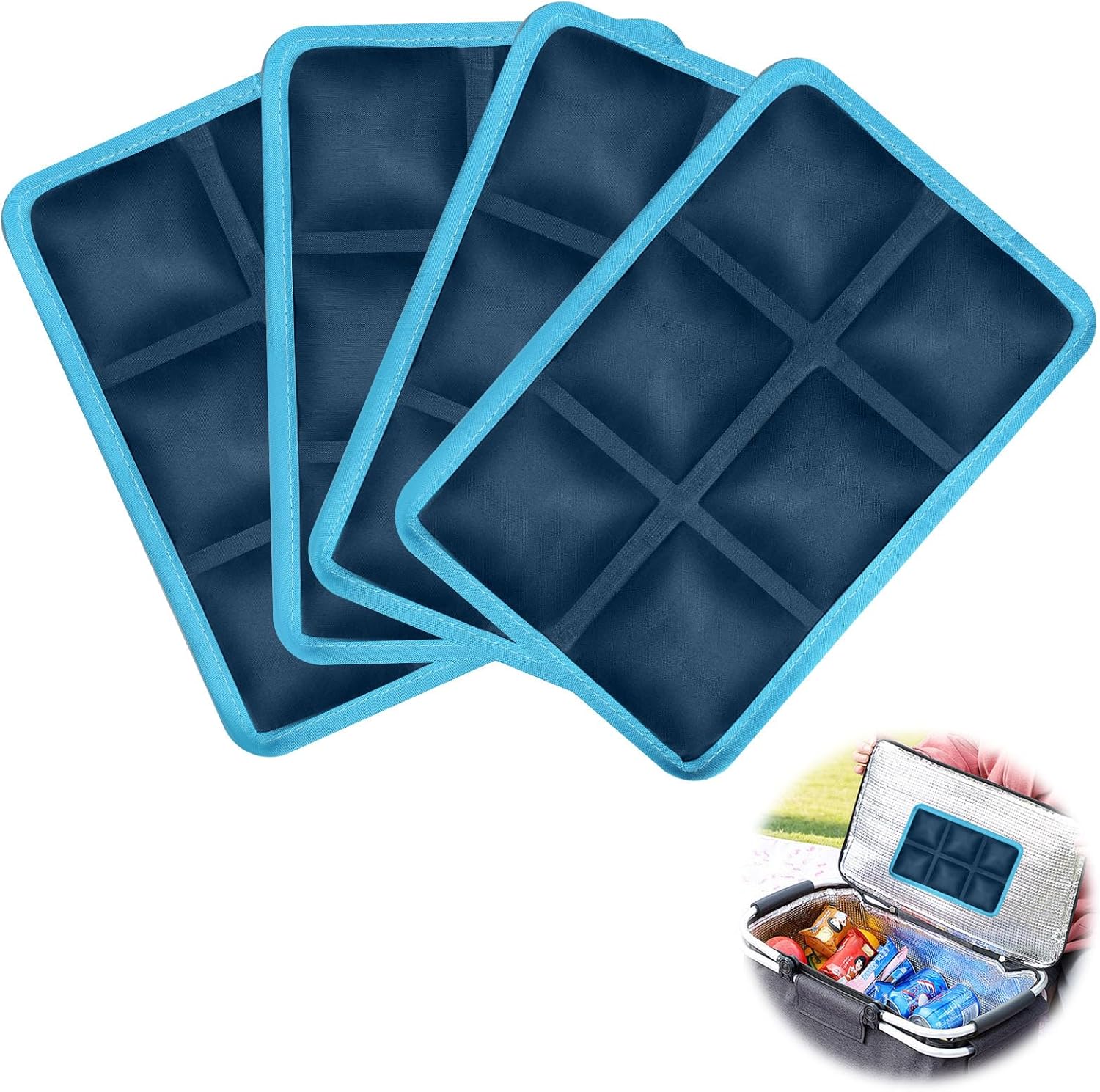 Amazon.com: 4PCS Reusable Ice Packs for Lunch Boxes and Cooler Bags ...