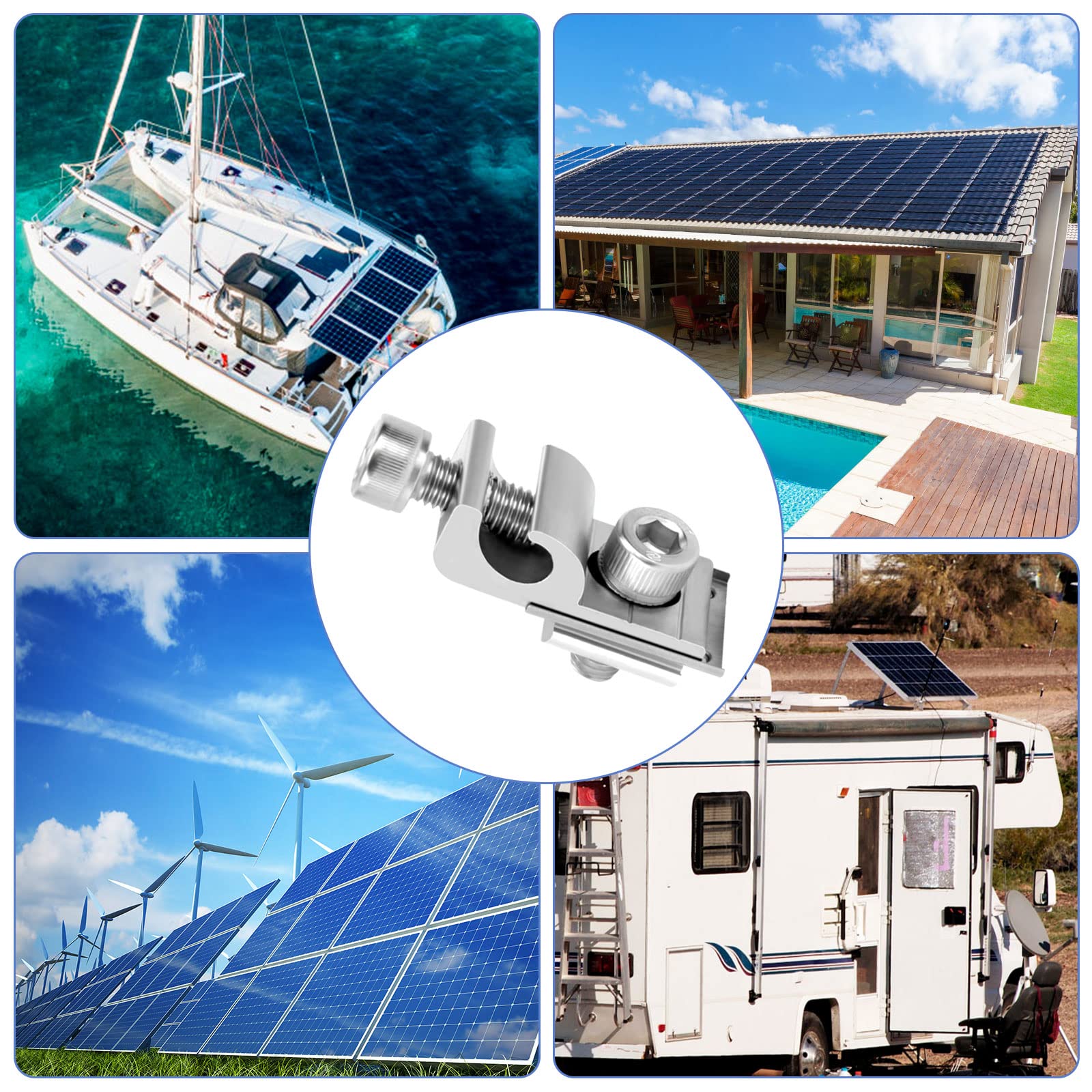 8 Pz Staffa per pannello solare, Standard Pannello Solare Clip, Staffa di Montaggio Modulo Solare, Supporto Fotovoltaico per Sistema di Montaggio solare