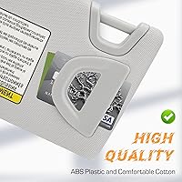 Vista 5 de Visera de reemplazo para el lado izquierdo del conductor y derecho del pasajero, color gris, compatible con Nissan Altima 2013 2014 2015 2016 2017