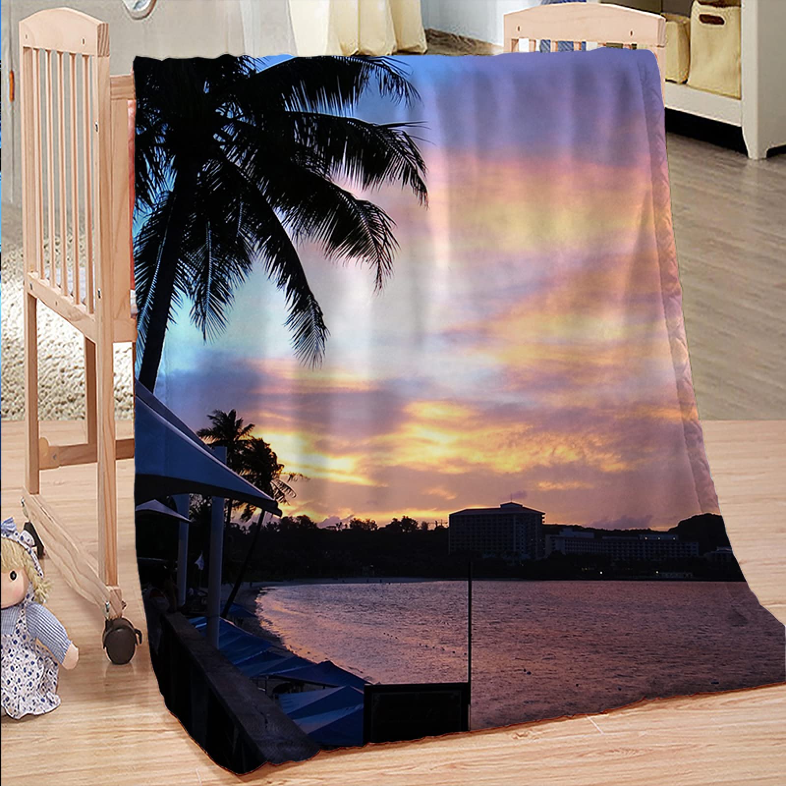 Couverture polaire douce paysage gris pour cocooning au salon