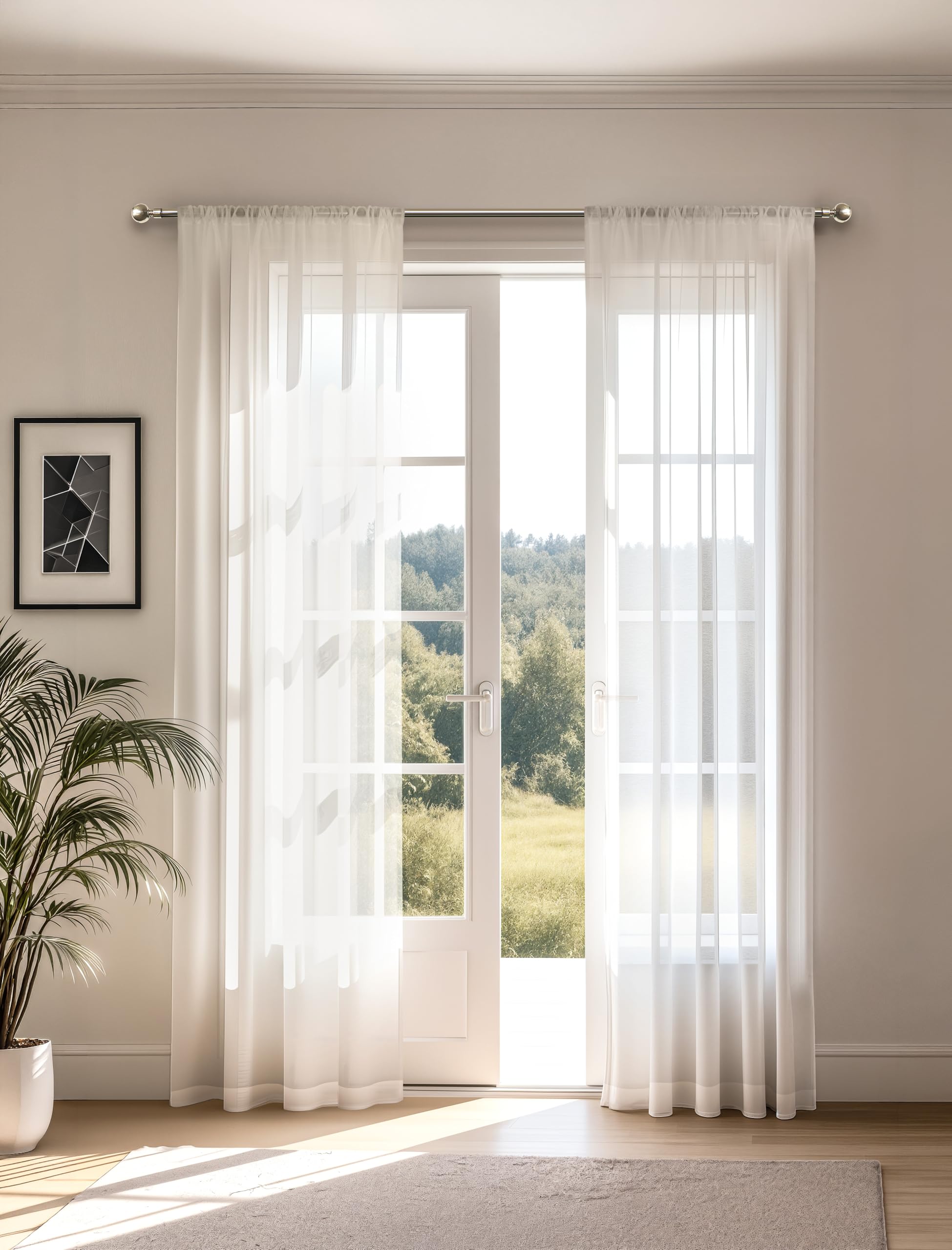 Emma Barclay White Plain Voile Panel Lucy Pairs 55X72