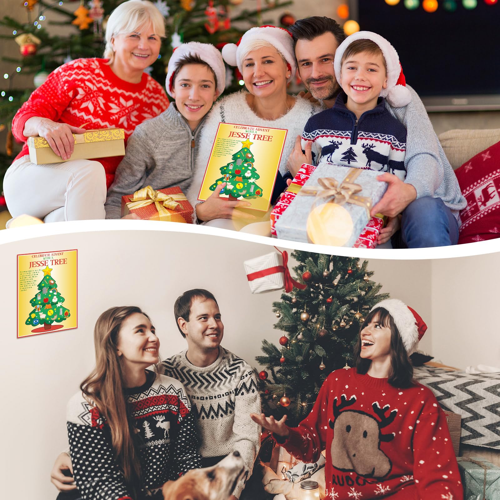 MiniInflat 16 Pcs Jesse Tree Sticker Scenes Religious Christmas Craft Catholic Advent Calendar Traditional Christian Decoration with Bible Story for Sunday School Activity Family Advent Celebration - Image 6