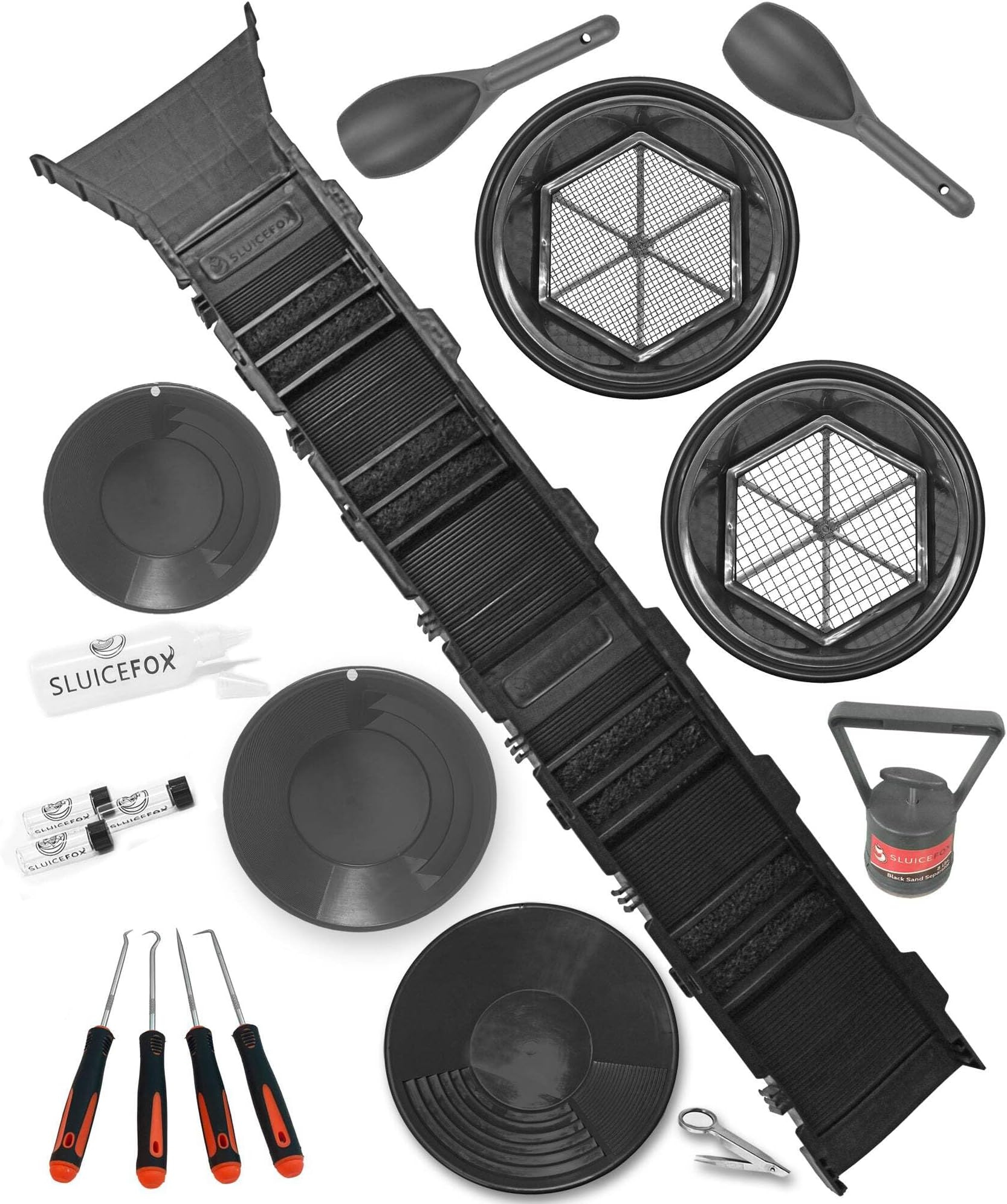 Sluice Fox Complete Gold Mining Kit with Sluice Box and Bucket Classifier | Portable Sluice Box Breaks Down into 24-Inch Sections for Easy Transport