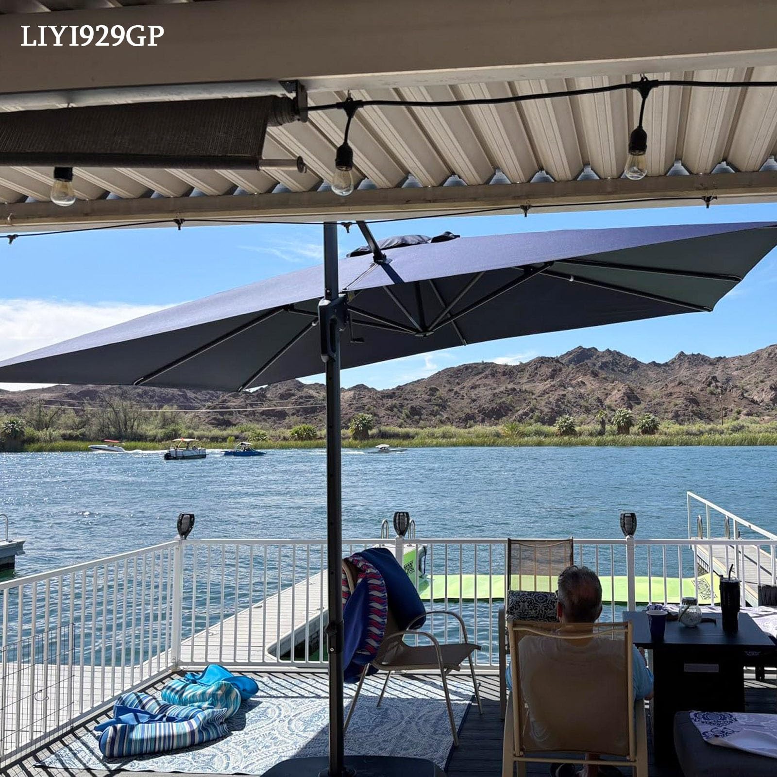 LIYI929GP 3X3 2.5X2.5 4X3m Auvent De Remplacement pour Parasol 8Baleines, Durable Carré Housse De Rechange pour Parapluie Déporté Excentrique, Toile Protection Solaire AntisUV Imperméable(Topaz,3X3m)