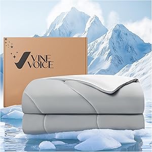 Cooling Blanket, Cooling Comforter for Hot Sleepers - Twin/Twin XL Soft Cooling Blanket, Double-Sided Cold Blanket for Night Sweats Lightweight Comforter (68''x90'', Silver Gray)