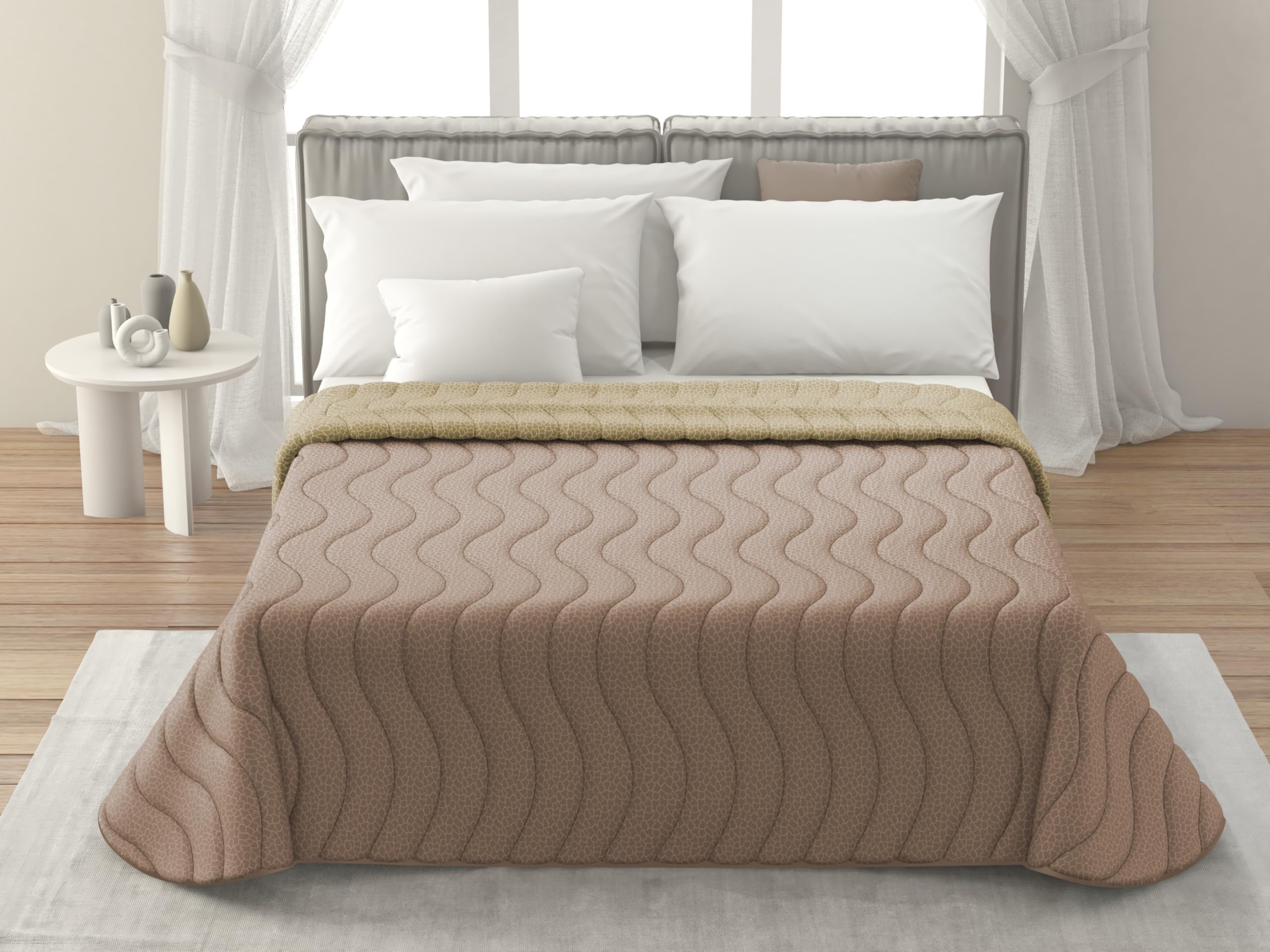 MAXIME MAISON - Colchas Cama 135 (215x265cm) Colcha de Media Temporada Cama 135 (100 gr/mq) Cubrecama Doble Cara, Cubre Cama en Microfibra Suave, Made in Italy Modernas