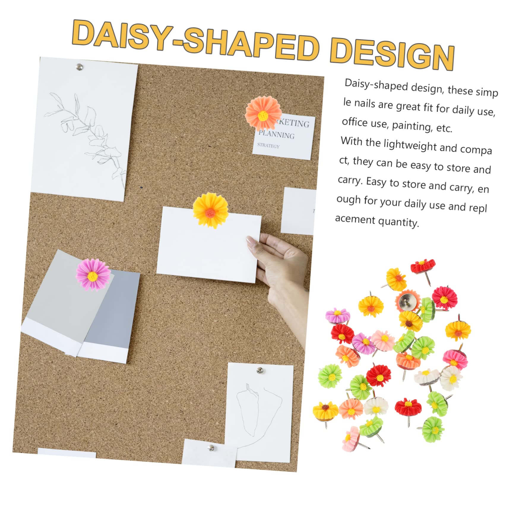 NUOBESTY 180stücke Bunte Daisy-pinnnadeln Aus Kreative Daumenstecker Für Korktafeln Vielseitige Push- Für Kunst Und Bastelprojekte Für Reisefotos Und Kartenmarkierungen