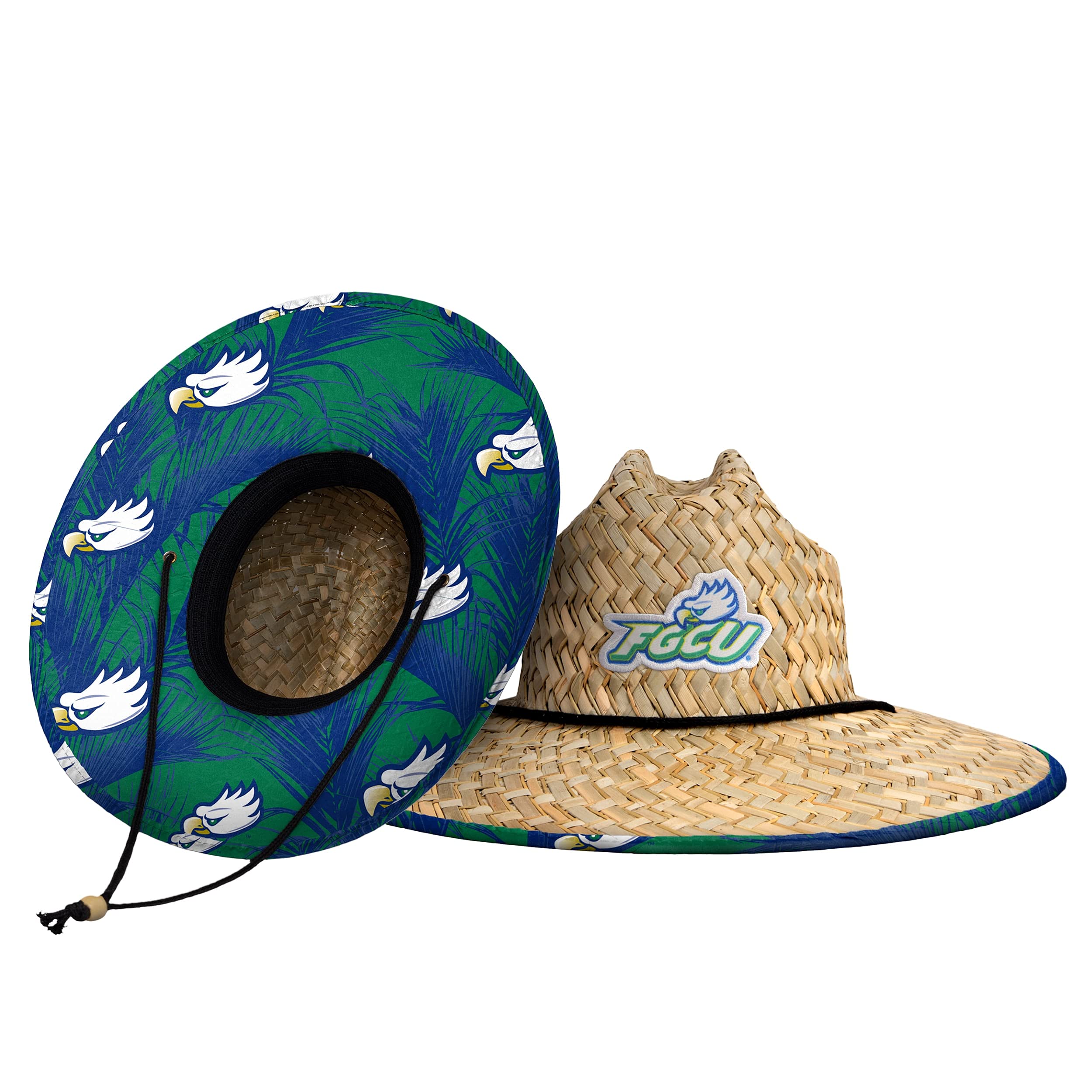 Men's NCAA College Team Logo Floral Straw Sun Hat
