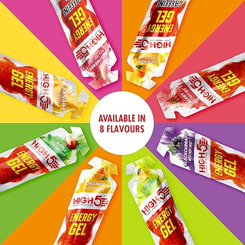 Miniatura 6 de HIGH5 Energy Gels  Geles deportivos de liberación rápida para potenciar los músculos para un rendimiento superior, jugo de fruta natural y sin