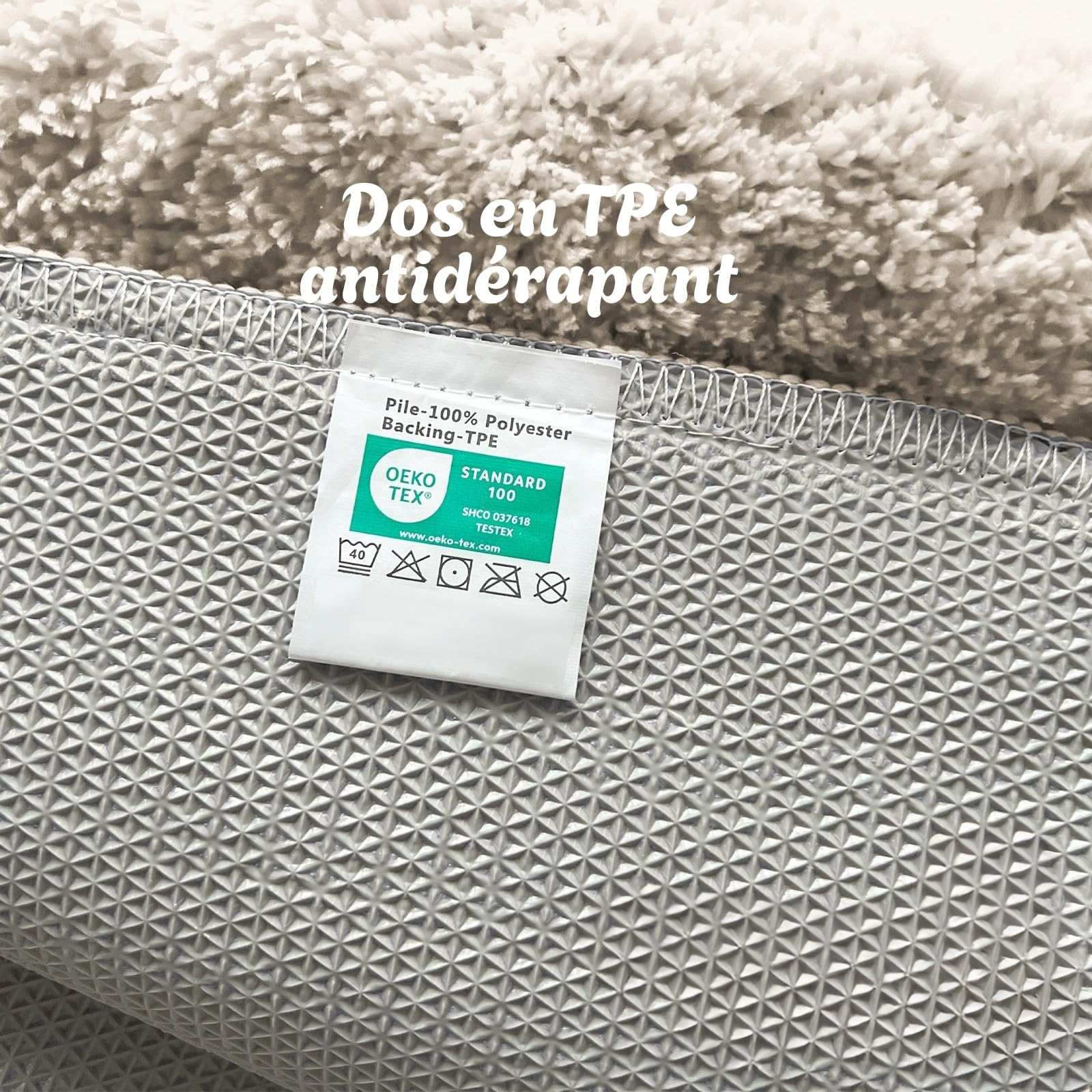 KARAT Tapis de Bain Doux Antidérapant Séchage Rapide Lavable 40°C Oeko-TEX 80x150 cm Maris Crème