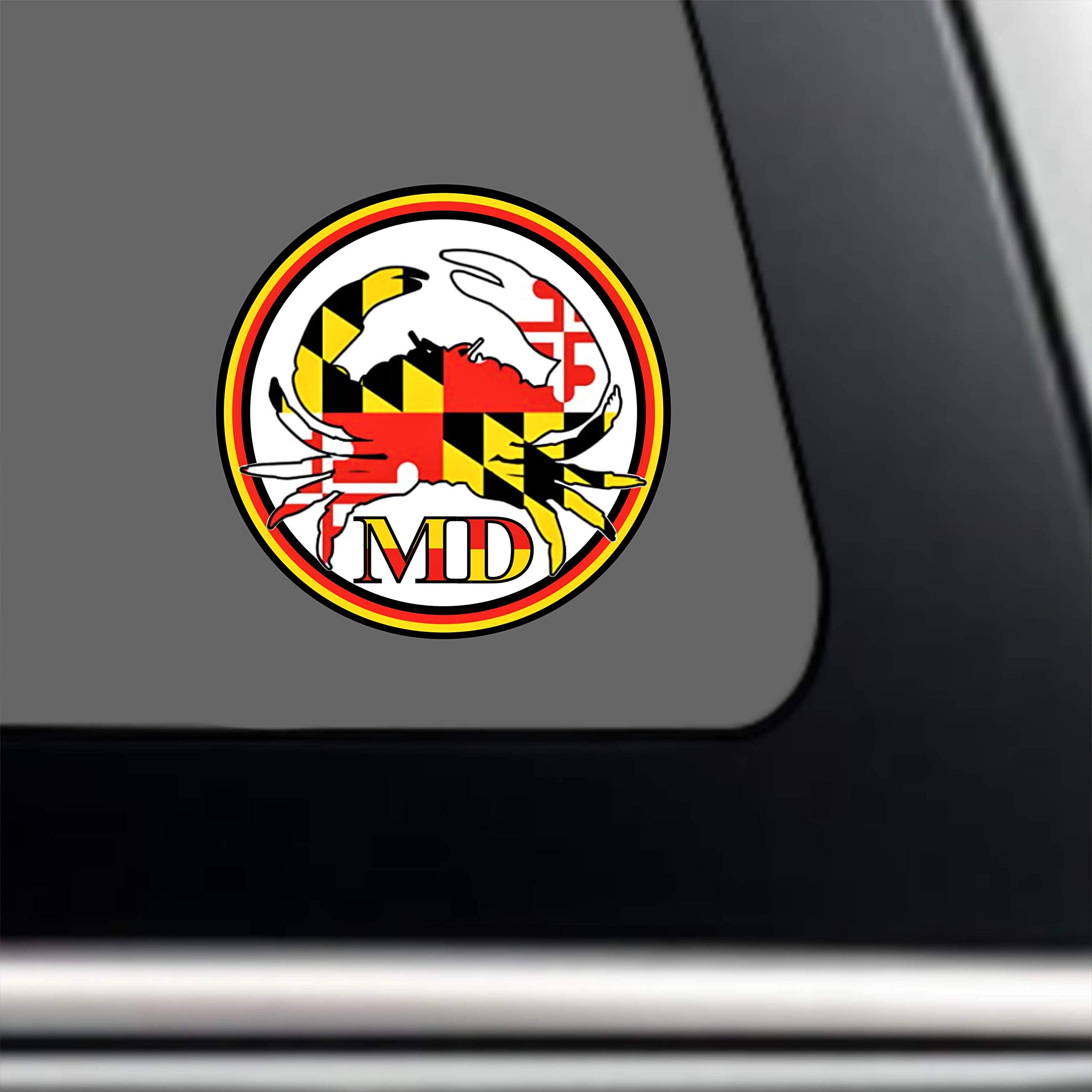 Autocollant Vinyle Premium Drapeau Maryland (Crabe) - 3x3 Pouces - Pour Voiture - Neuf