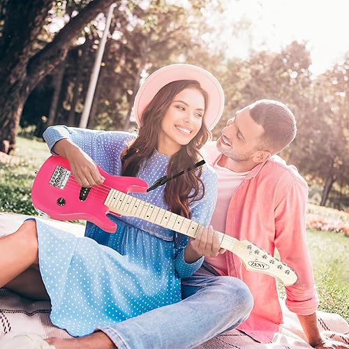 Miniatura 3 de ZENY Guitarra eléctrica infantil de 30 pulgadas con amplificador de 5 W, bolsa de concierto, correa, cable, cuerdas y púas, kit de accesorios