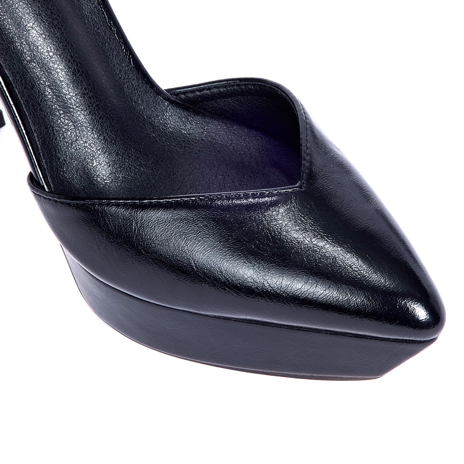 GENSHUO Tacchi Alti con Plateau per Donna 13 CM/5,12 Pollici Décolleté Sexy a Punta con Piattaforma Eleganti Tacchi a Spillo con Cinturino alla Caviglia Scarpe con Tacco a Punta Chiusa per Feste
