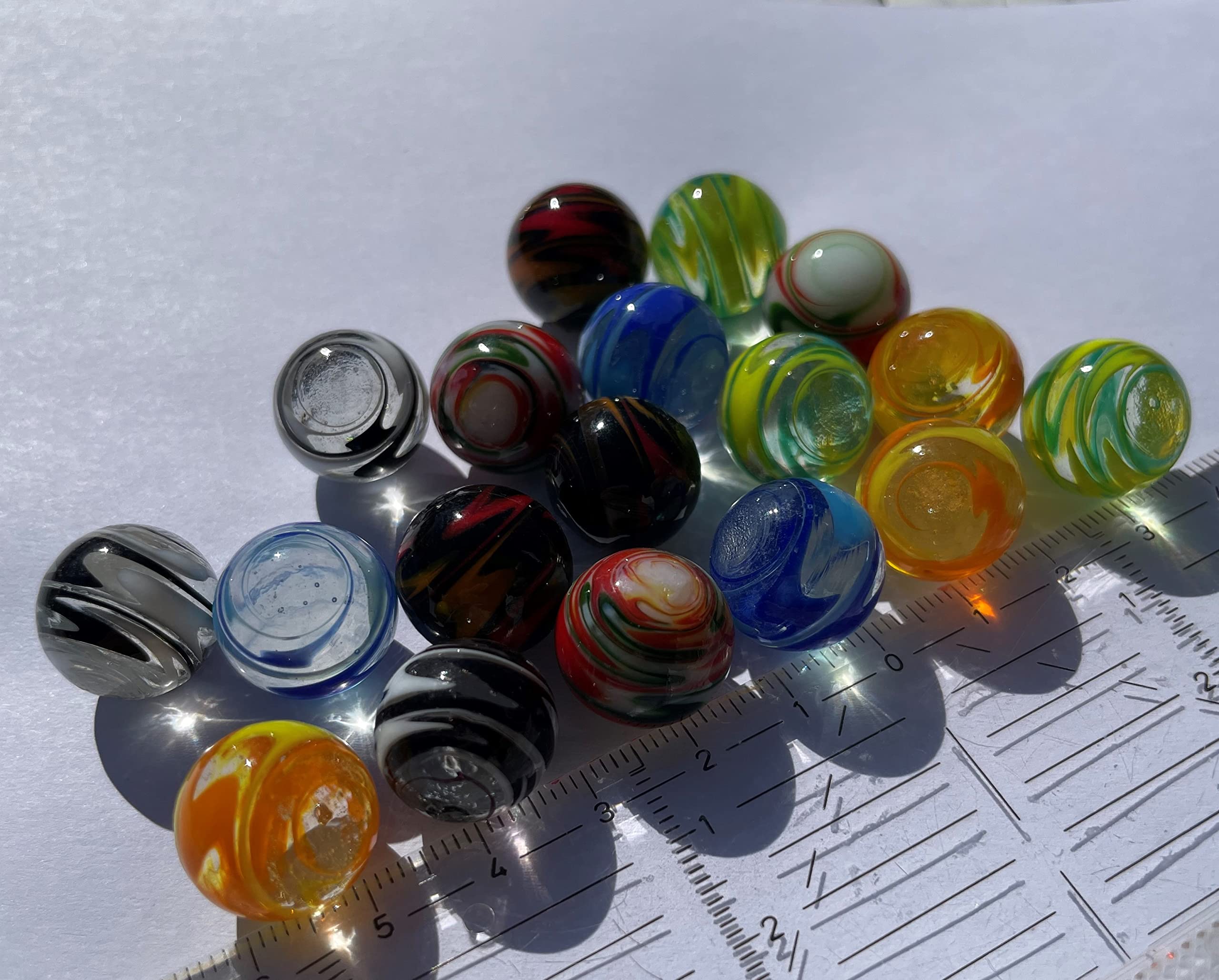 Lot De 24 Boules En Verre FAIRY TAIL & GLITZER – 18 Mm, Multicolores, Faites Main Avec Motif Floral, Décoration Ou Billes