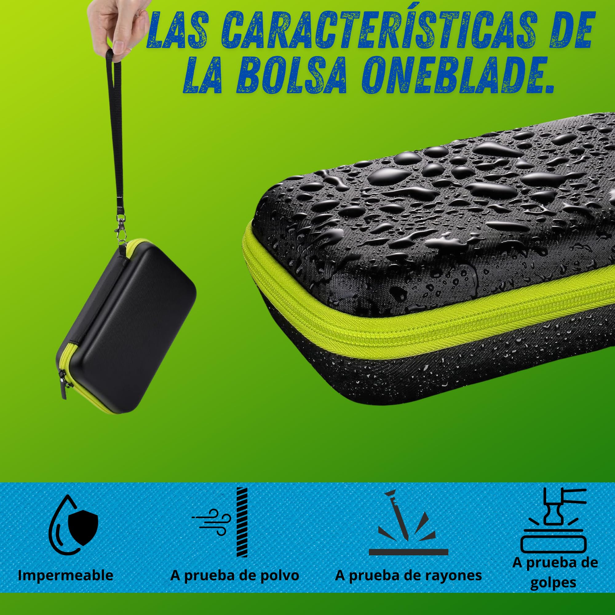 Peine auténtico para Cuchillas One Blade QP2520, QP2530, QP2620, QP2630, QP27xx, QP28xx, con Protector de Piel, Peine Cuerpo, Cepillo (Estuche + Peine de 14 Posiciones)