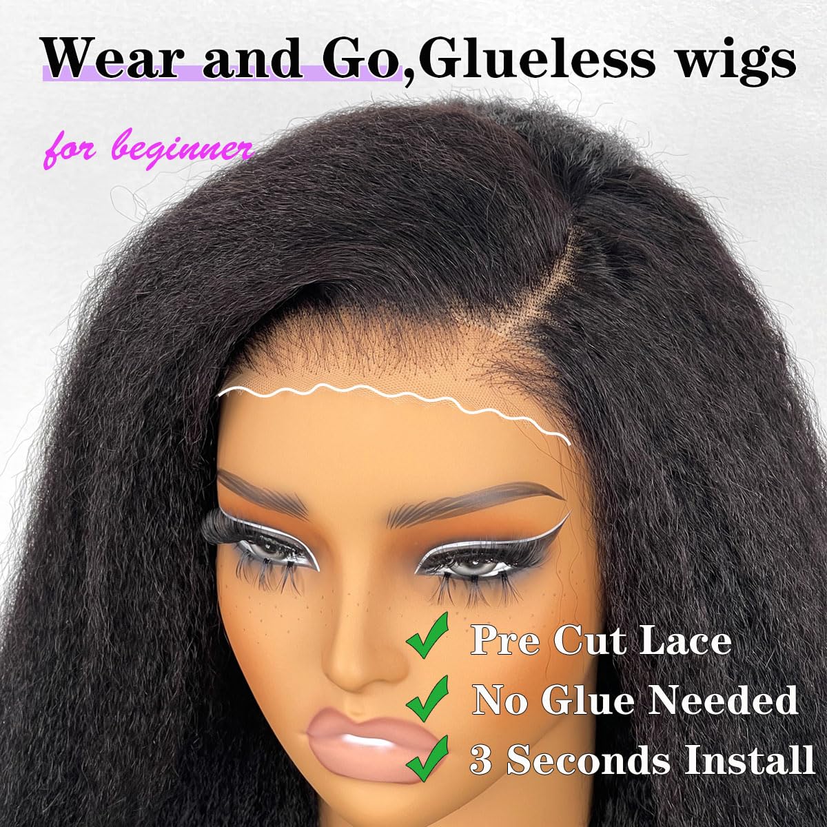 Synthetic Wig 9x7 Glueless Lace Front Short Layered Natural Black Amazon.com : U&A Hair 9x7 Glueless Synthetic Lace Front  main image 2