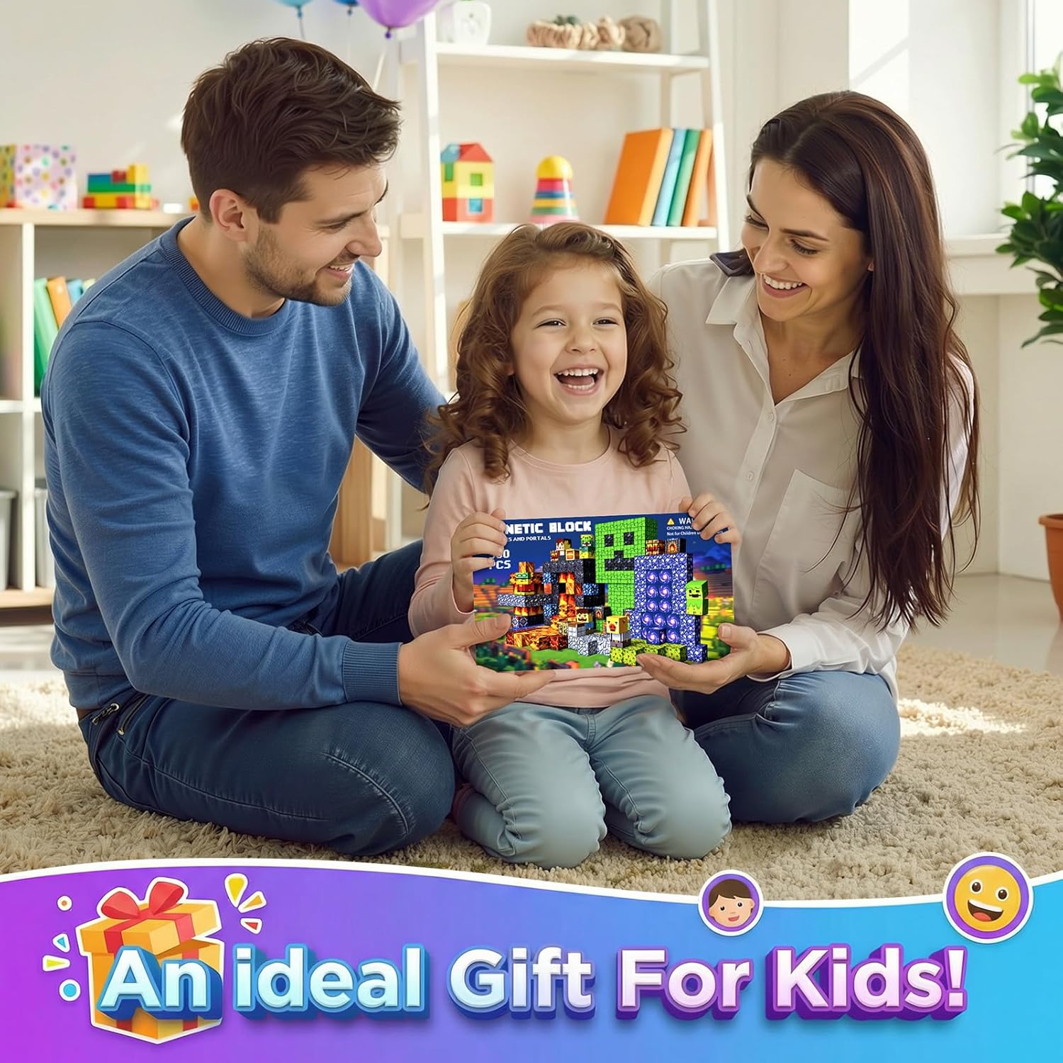 Magnetic Building Blocks, STEM Toys Educational Magnet Cubes for Kids Ages 4-12 (Lava Portal-300pcs)