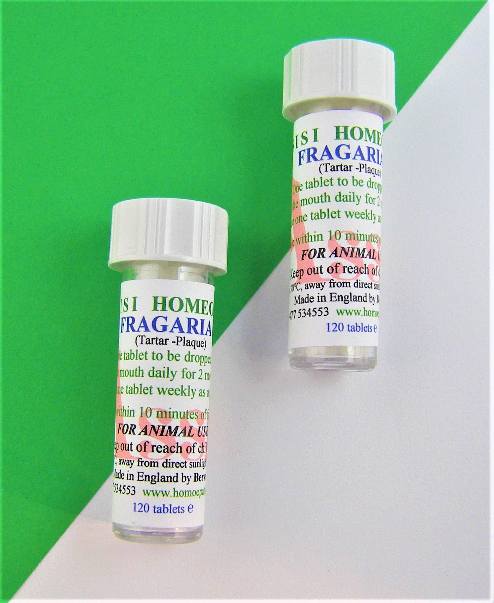 ASSISI VETERINARY FRAGARIA 6 HOMEOPATHY NATURAL ALTERNATIVE, DOG & CAT TOOTHPASTE PLAQUE REMOVAL (2 x 120 Tablet Bottle)