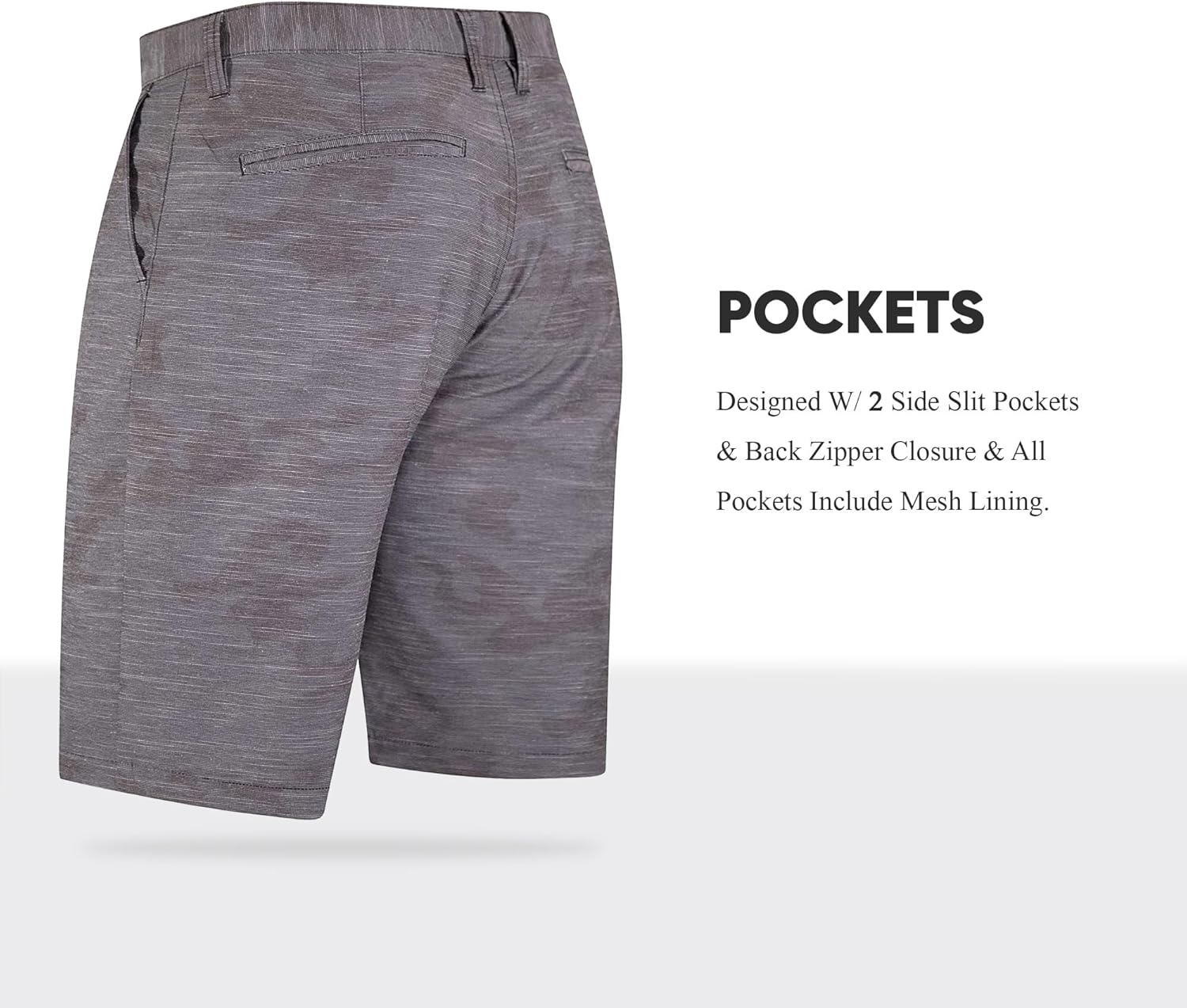 Brickline Mens Shorts for Men, Hybrid Casual Golf Dress Flat Front Quick Dry Stretch Board Shorts, Lightweight Chino Short Black Camo - 33 - Image 4