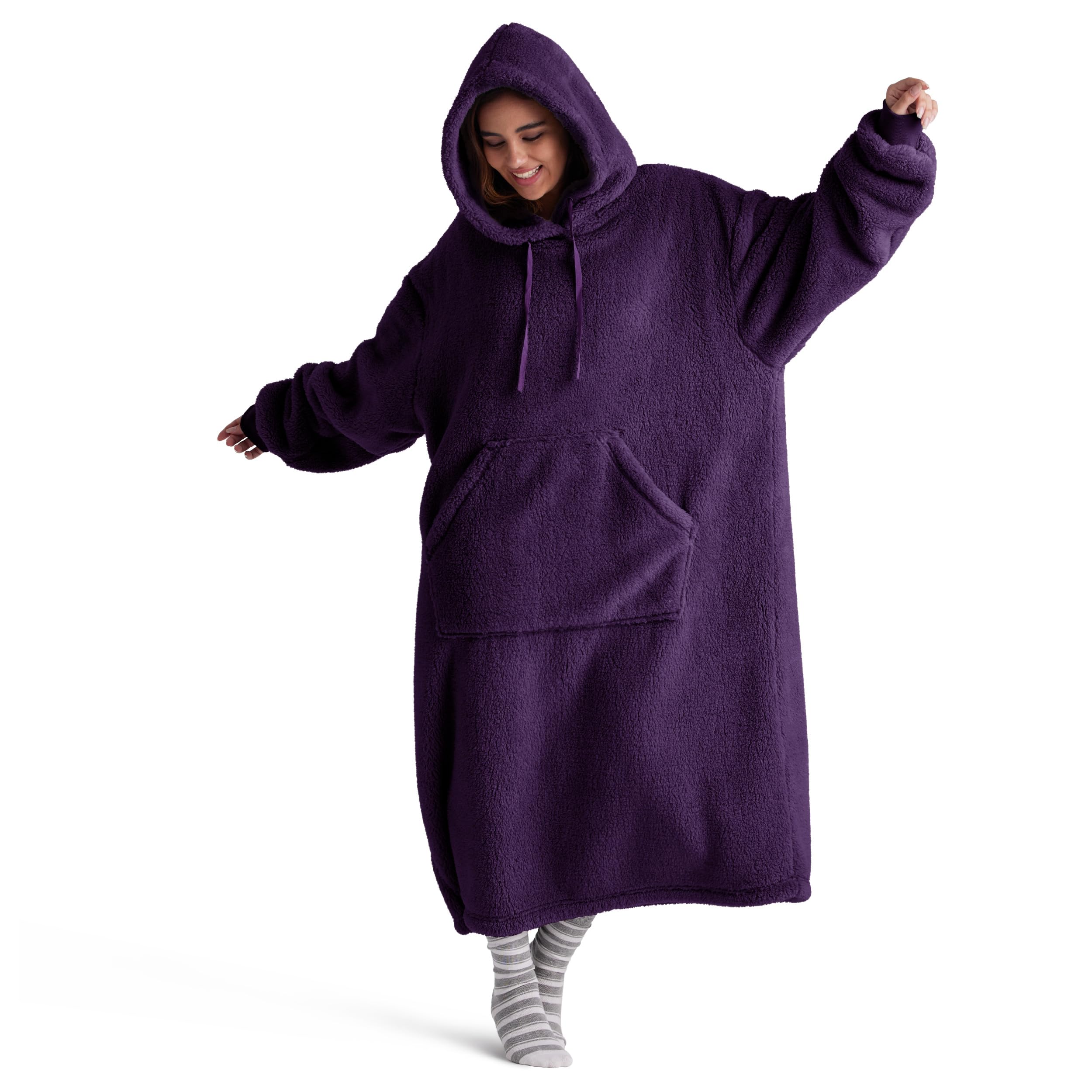 Bedsure Wearable Blanket Hoodie, Gifts for Girlfriend Wife Women - Giant Shaggy Sherpa Cozy Soft Oversized Hooded BlanketOEKO-TEX STANDARD 100